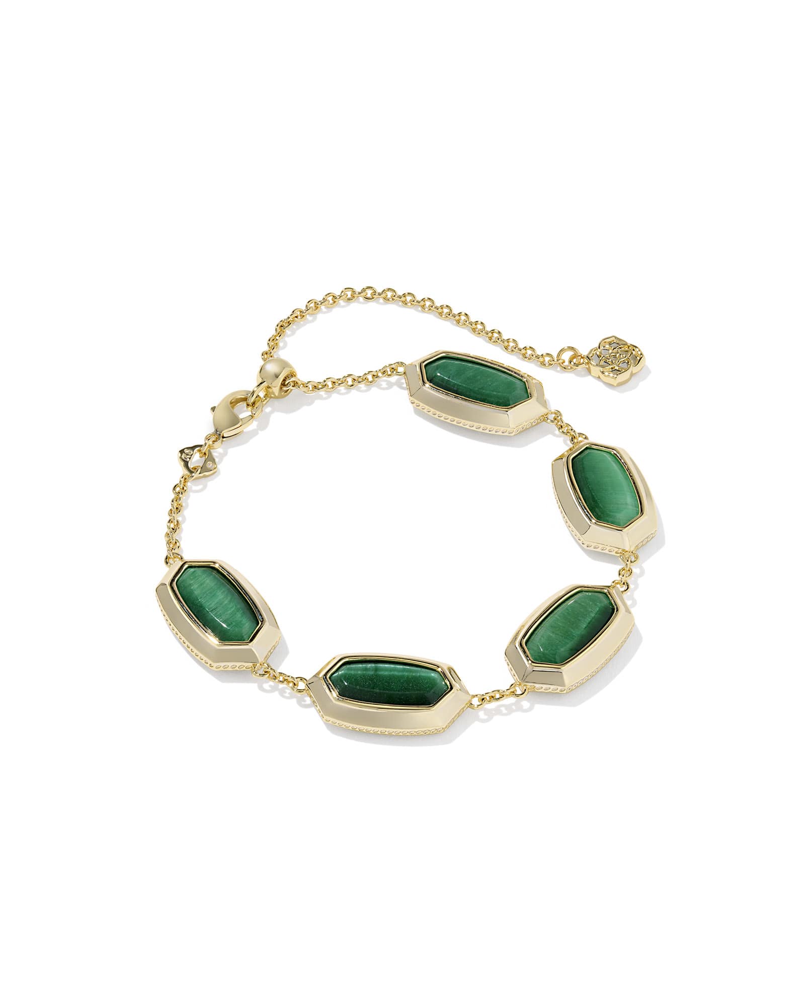 Elaina Bezel Gold Delicate Chain Bracelet