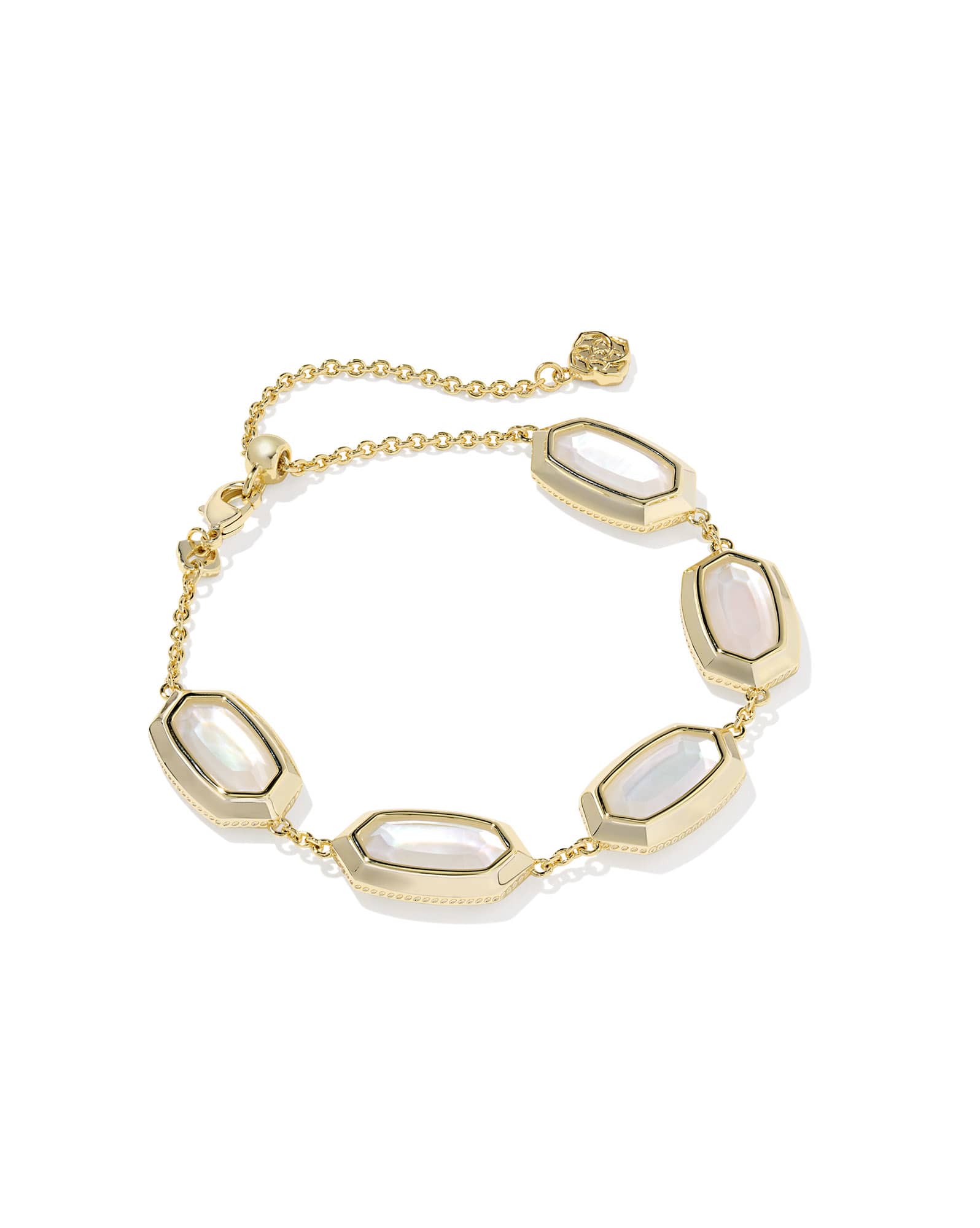Elaina Bezel Gold Delicate Chain Bracelet