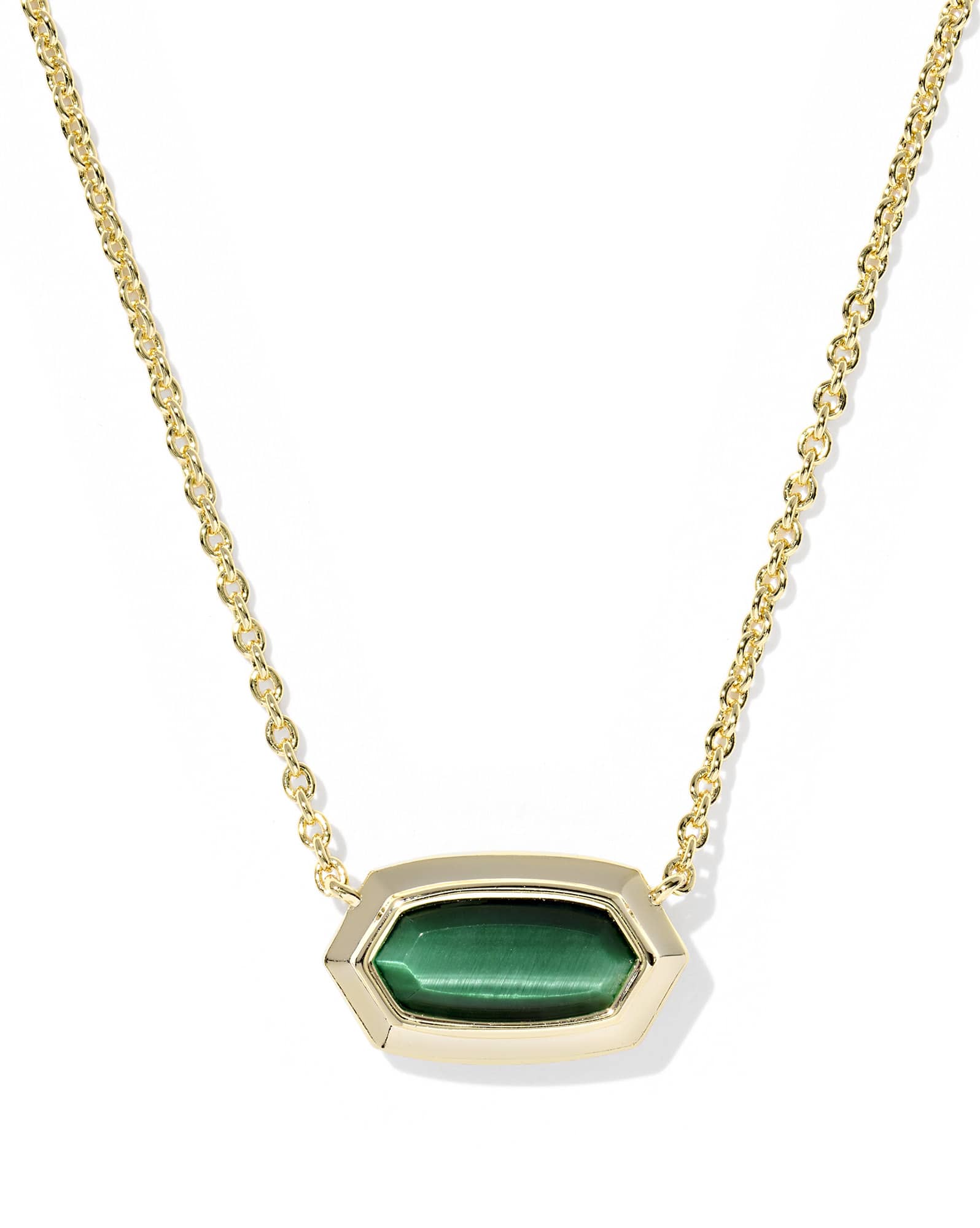 Elisa Bezel Gold Short Pendant Necklace