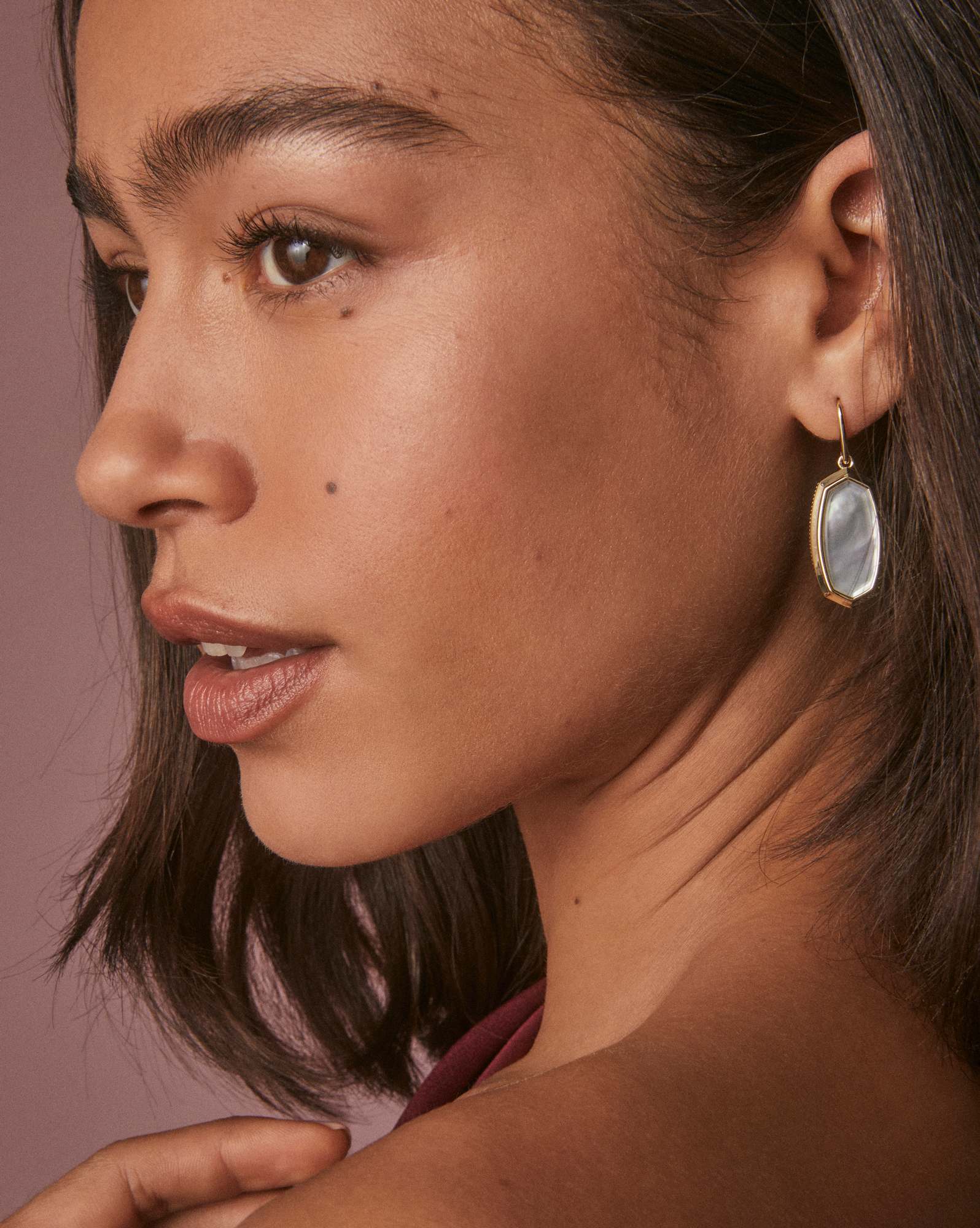 Dani Bezel Gold Drop Earrings