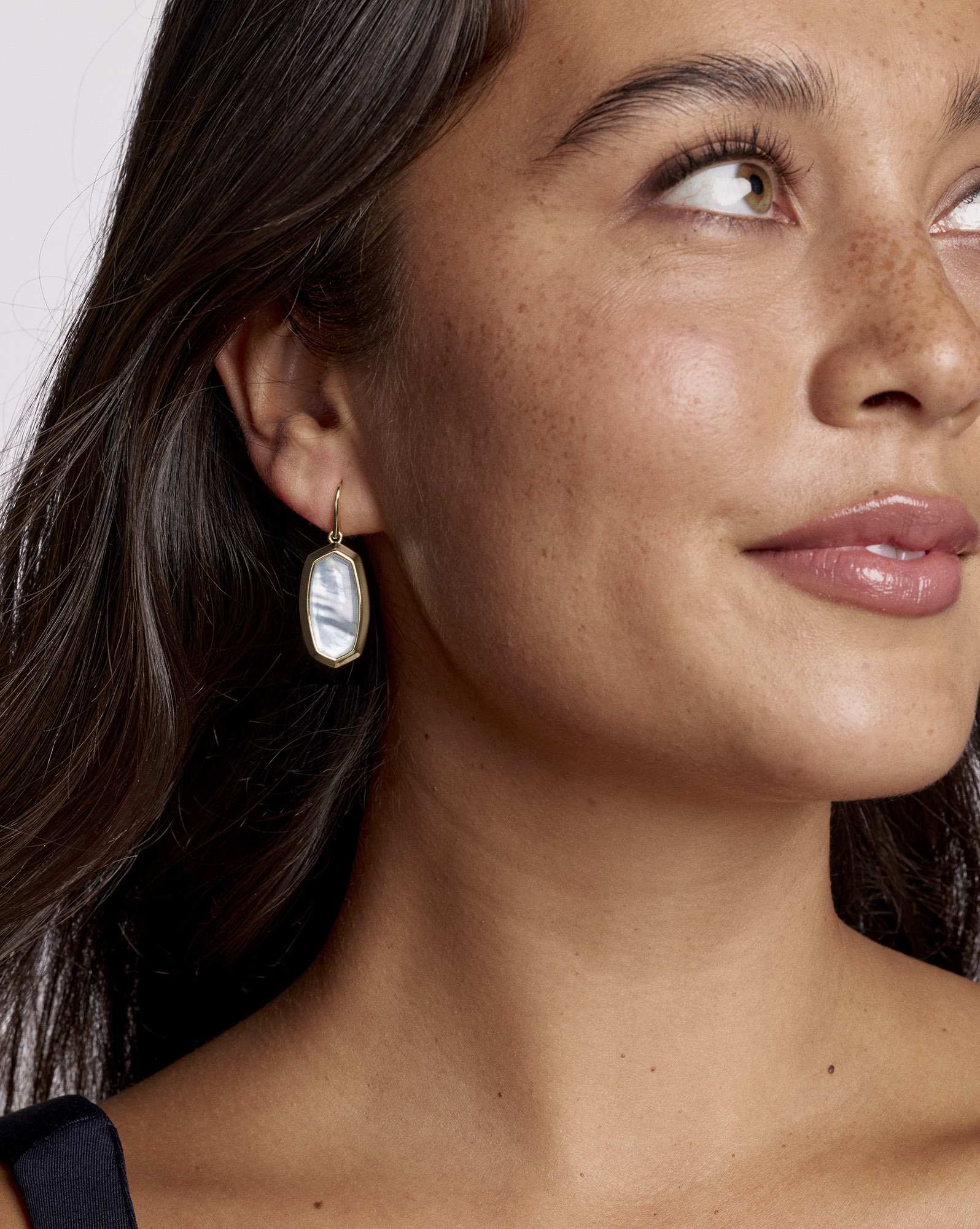 Dani Bezel Gold Drop Earrings