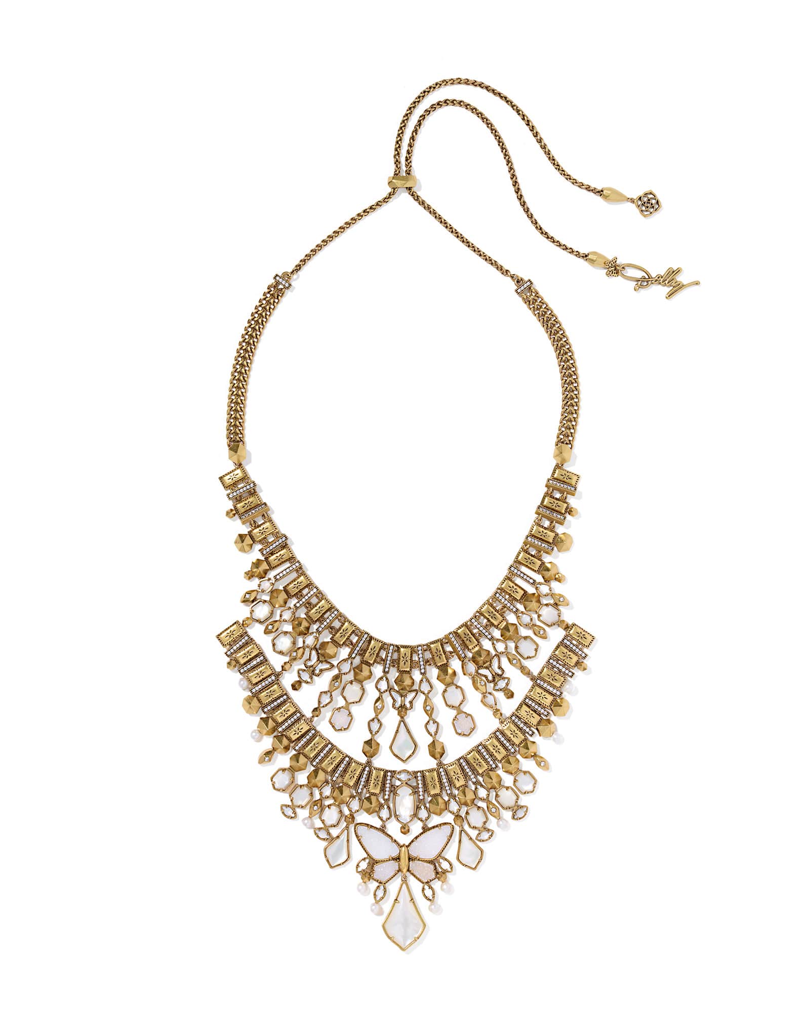 Dolly Parton x Kendra Scott Serayah Butterfly Vintage Gold Statement Necklace