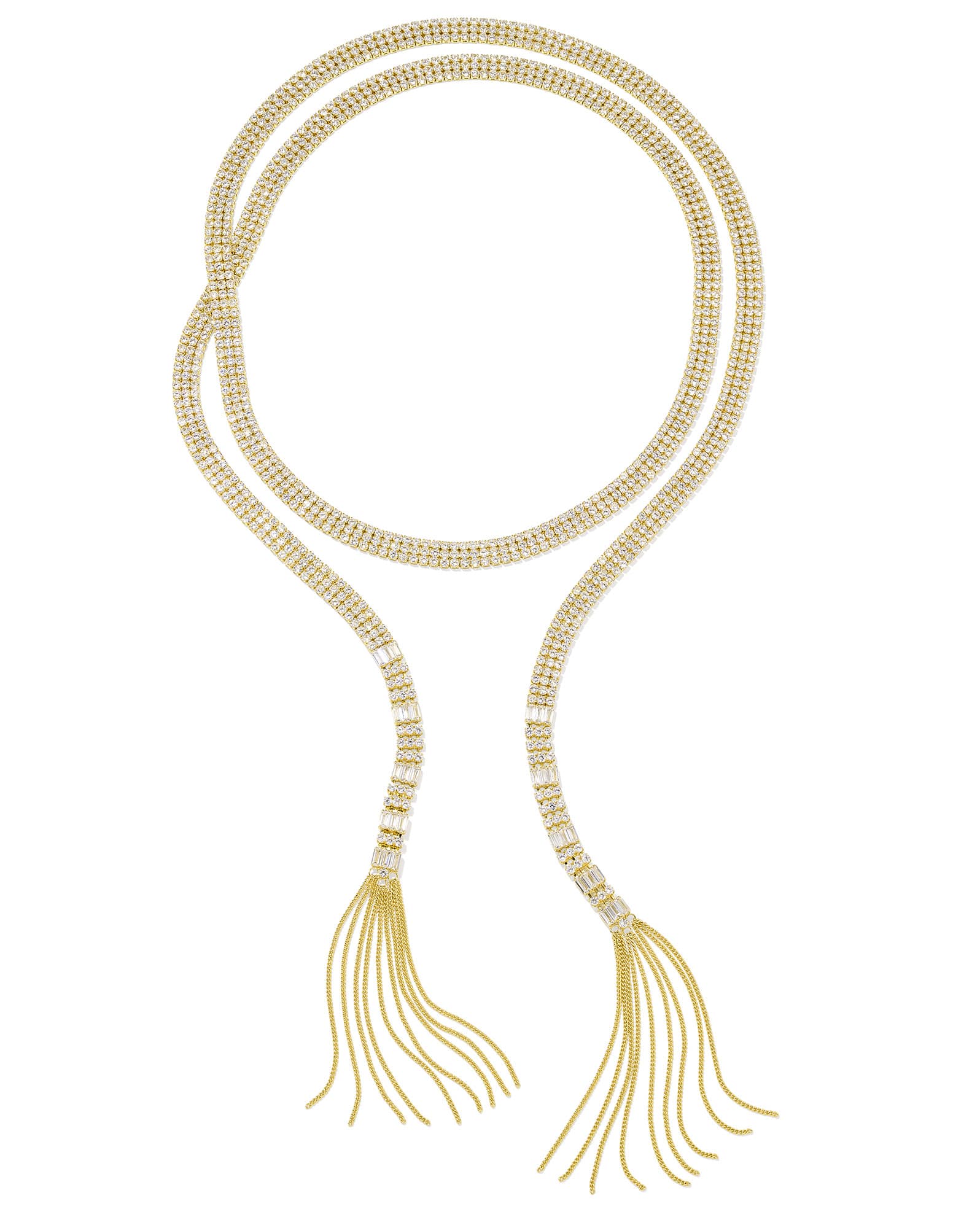 Dolly Parton x Kendra Scott Gold Statement Wrap Necklace in White CZ