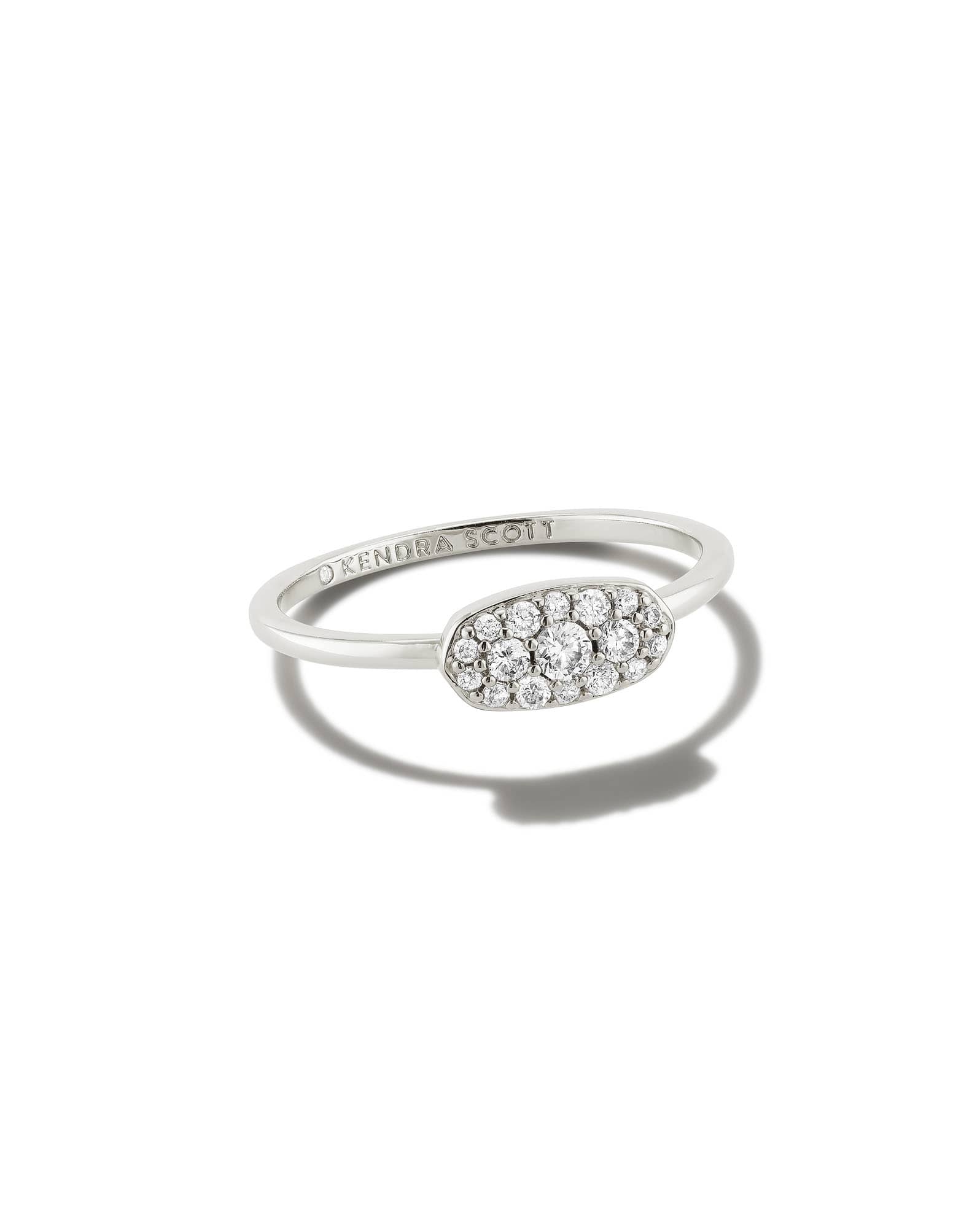 Grayson Silver Band Ring in White CZ