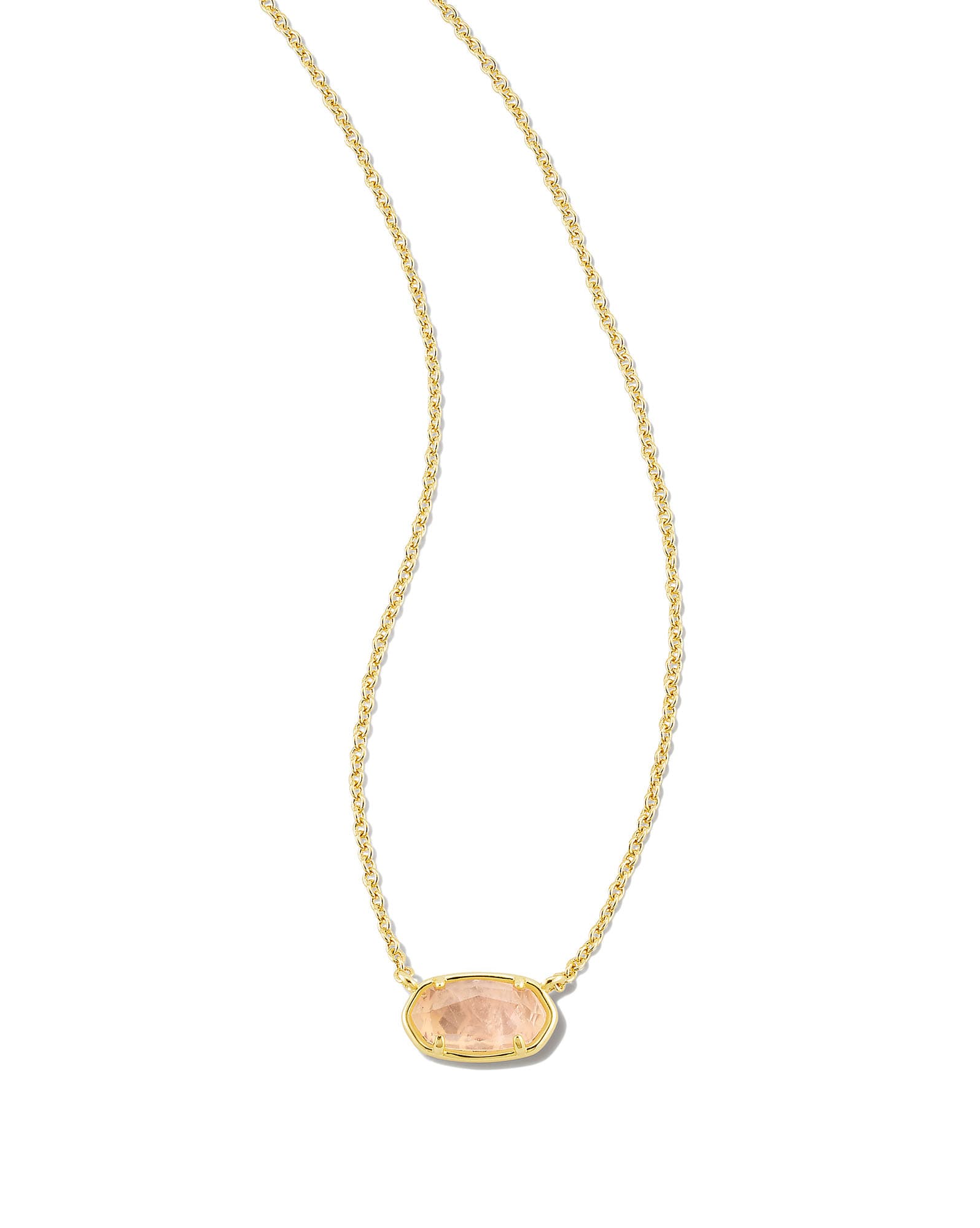 Grayson Gold Pendant Necklace in Rose Quartz