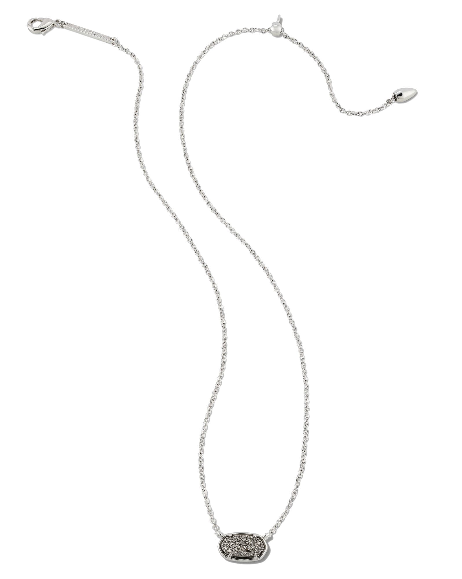 Grayson Silver Pendant Necklace in Platinum Drusy