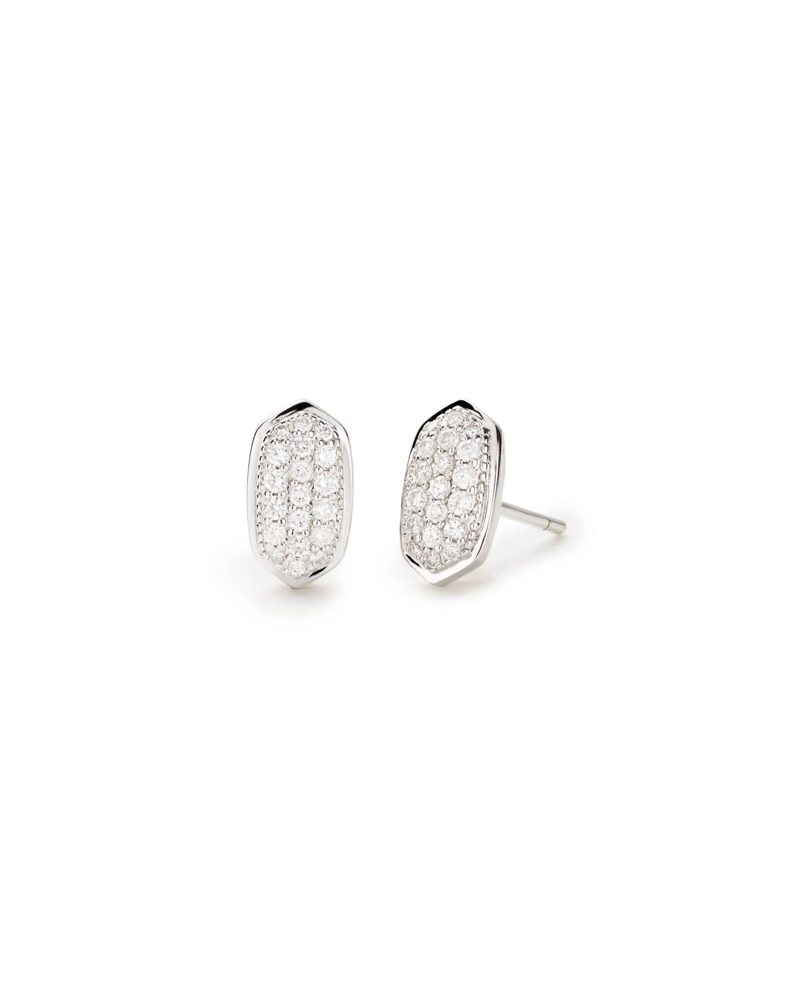 Amelee Earrings in Pave Diamond and 14k White Gold