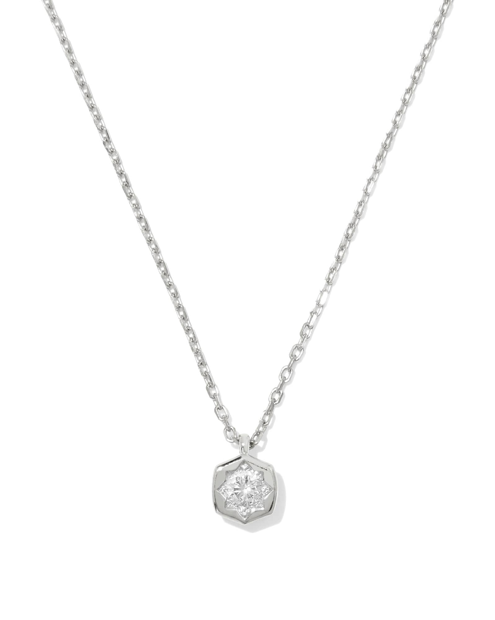 0.16 ct Lab Grown Diamond Davie Star Pendant Necklace in Sterling Silver
