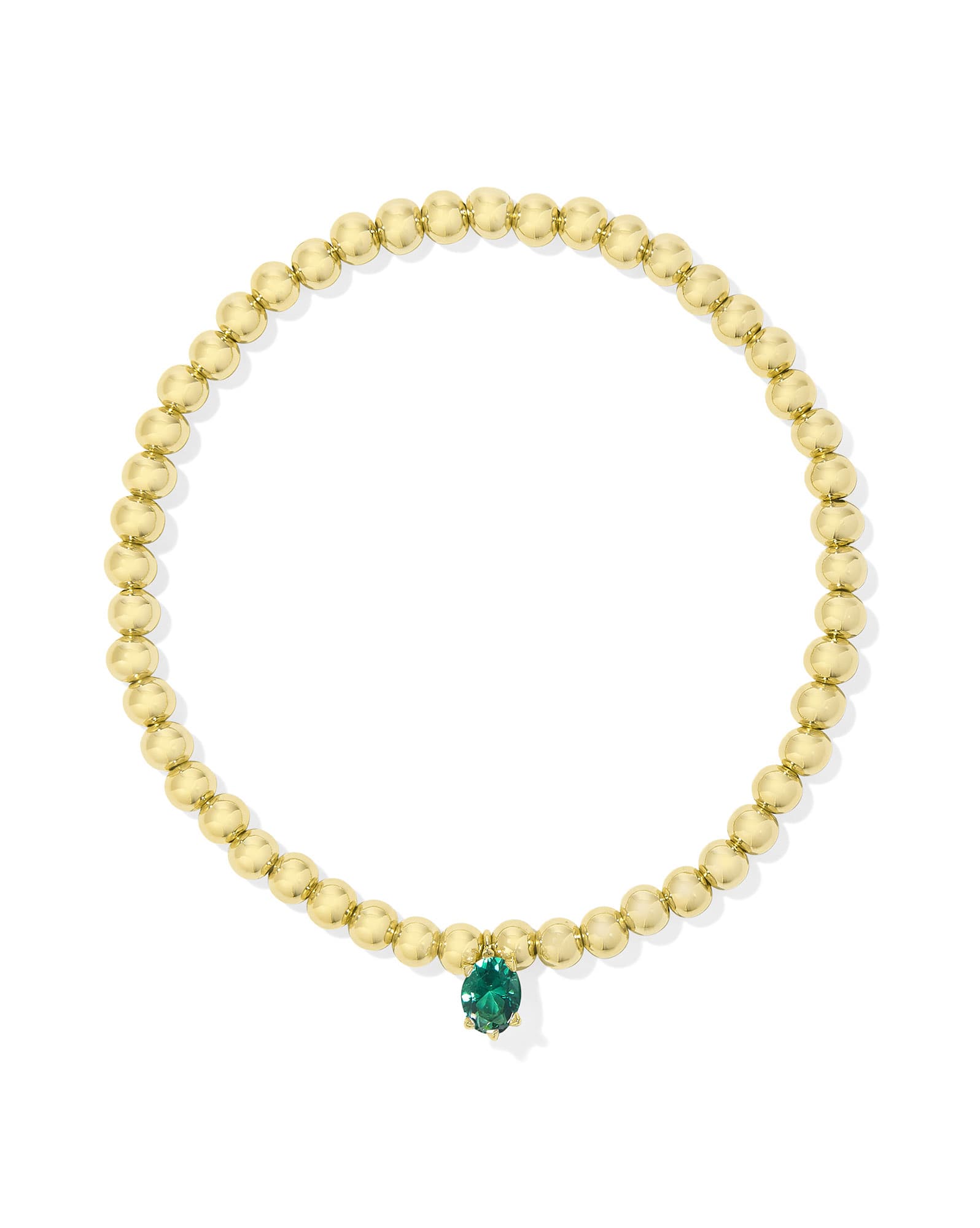 Cailin Gold Stretch Bracelet in Green Crystal