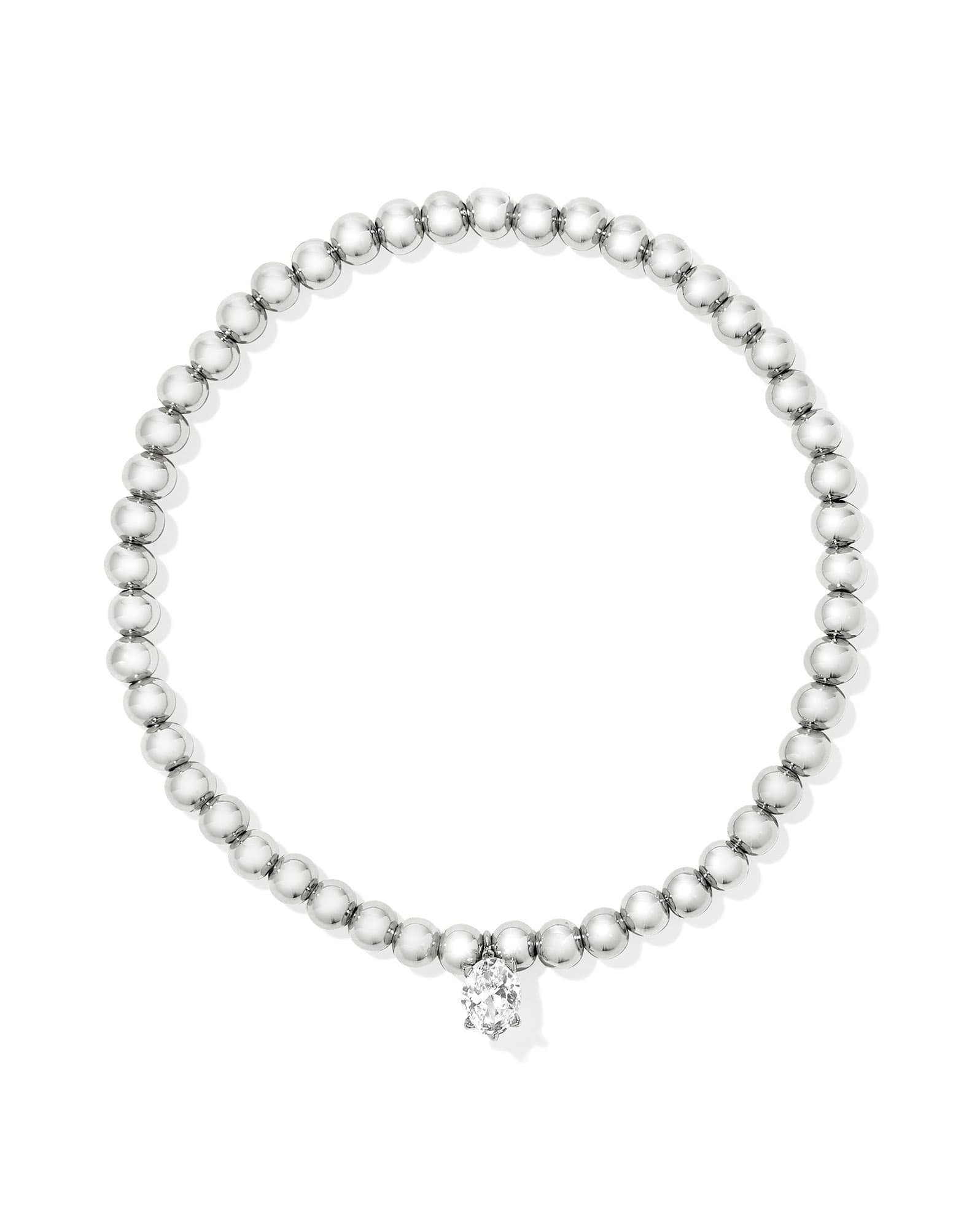 Cailin Silver Stretch Bracelet in White CZ