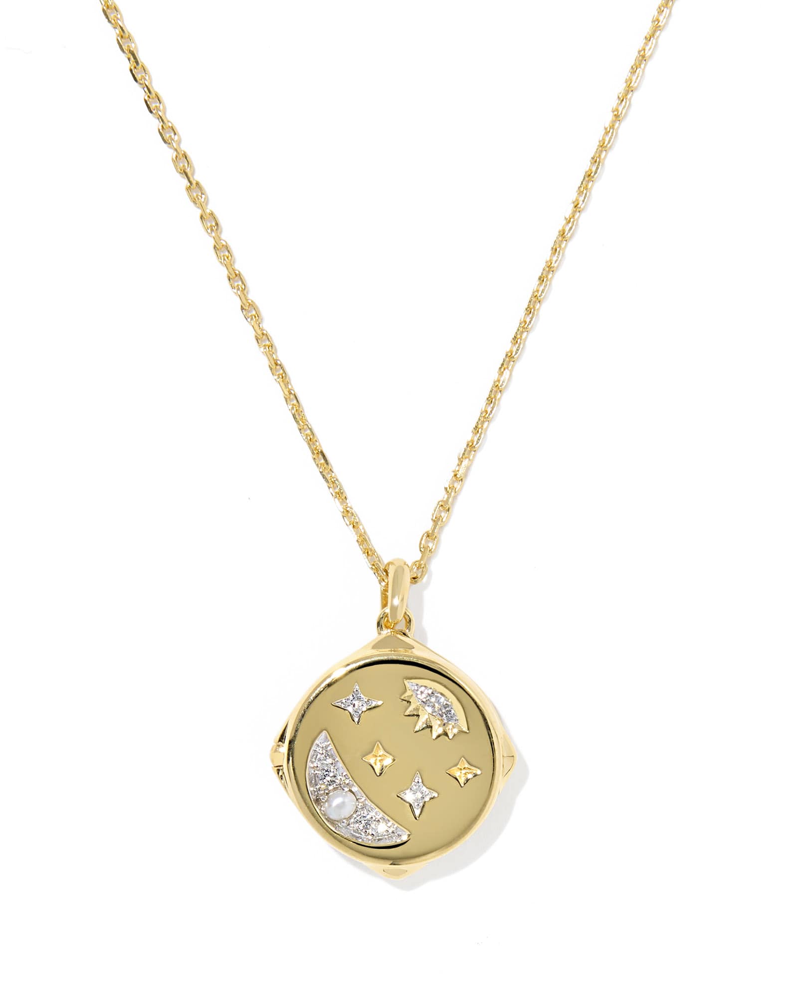 Skye Celestial 18k Yellow Gold Vermeil Locket Pendant Necklace 