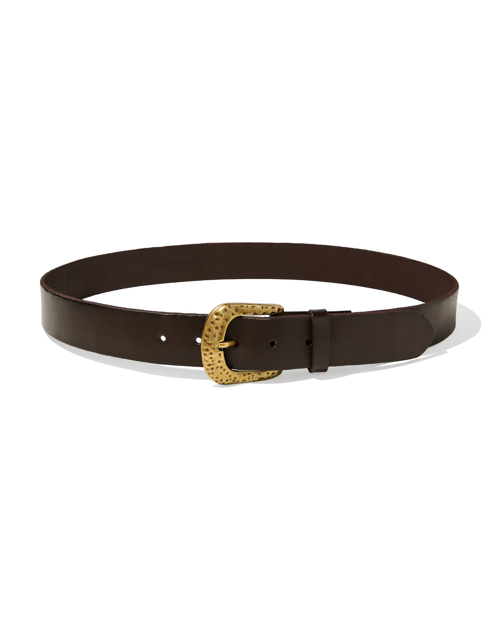 Hammered Buckle Belt in Chocolate Leather