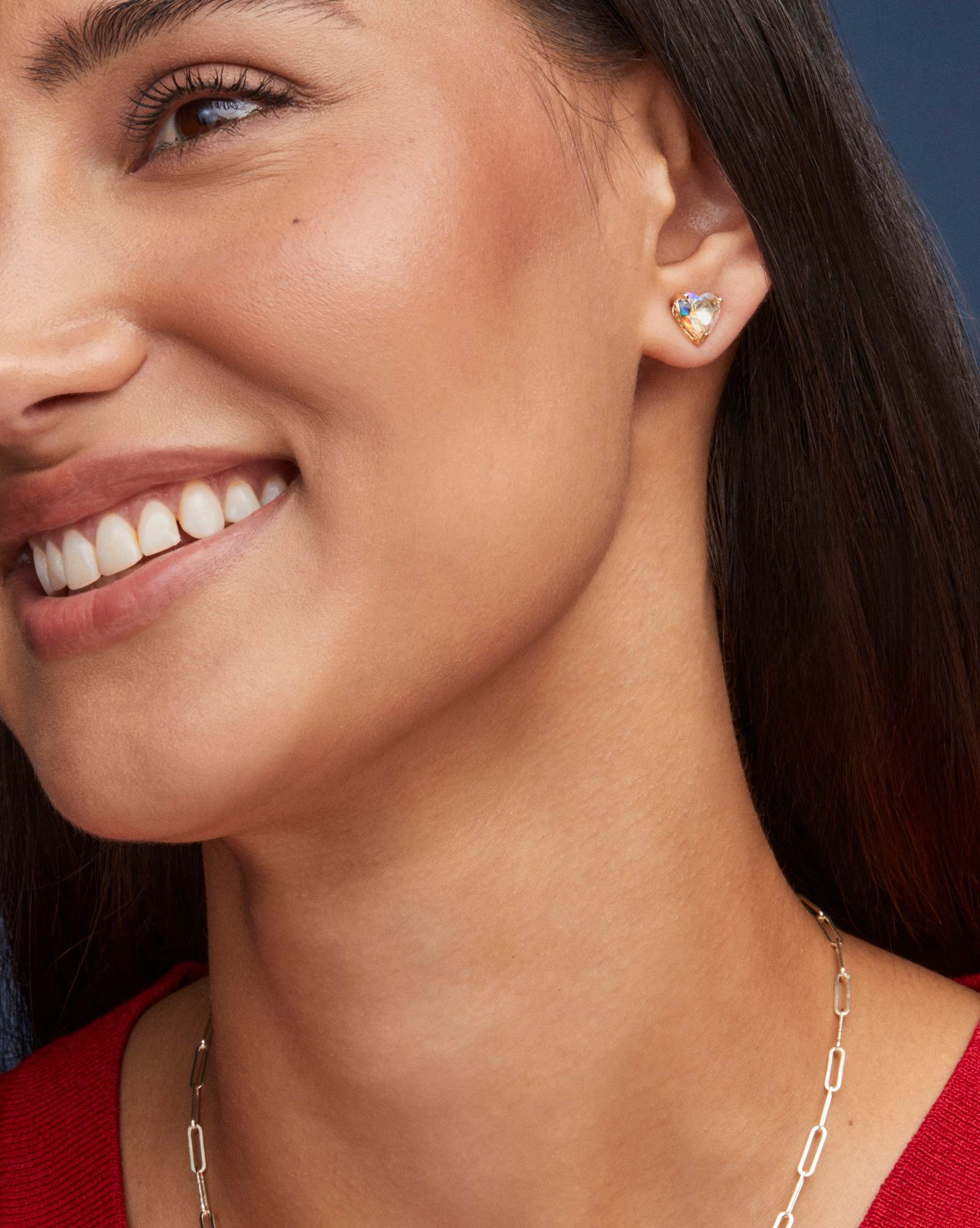 Ayla Heart Gold Stud Earrings