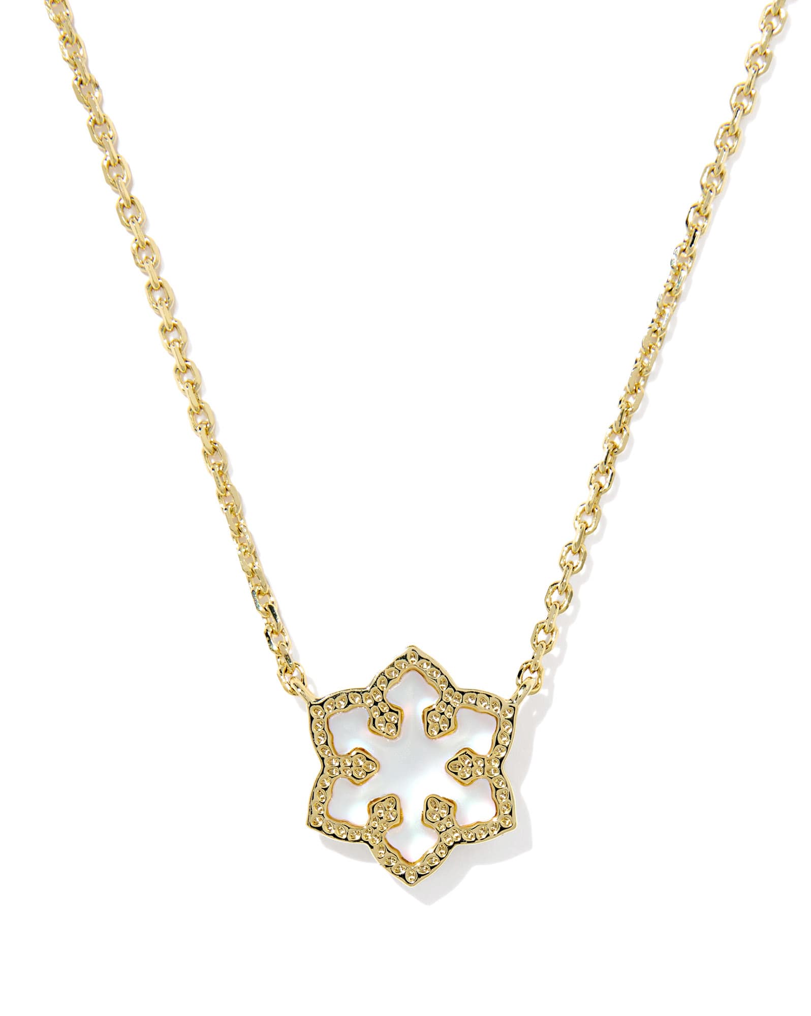 Snowflake Gold Short Pendant Necklace 