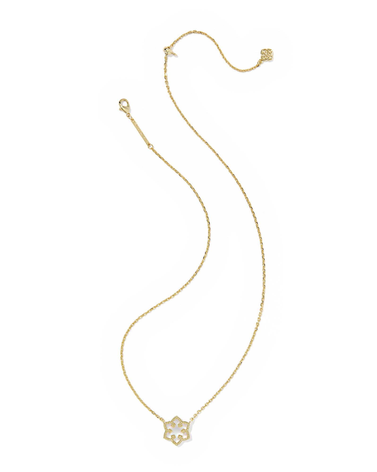 Snowflake Gold Short Pendant Necklace 