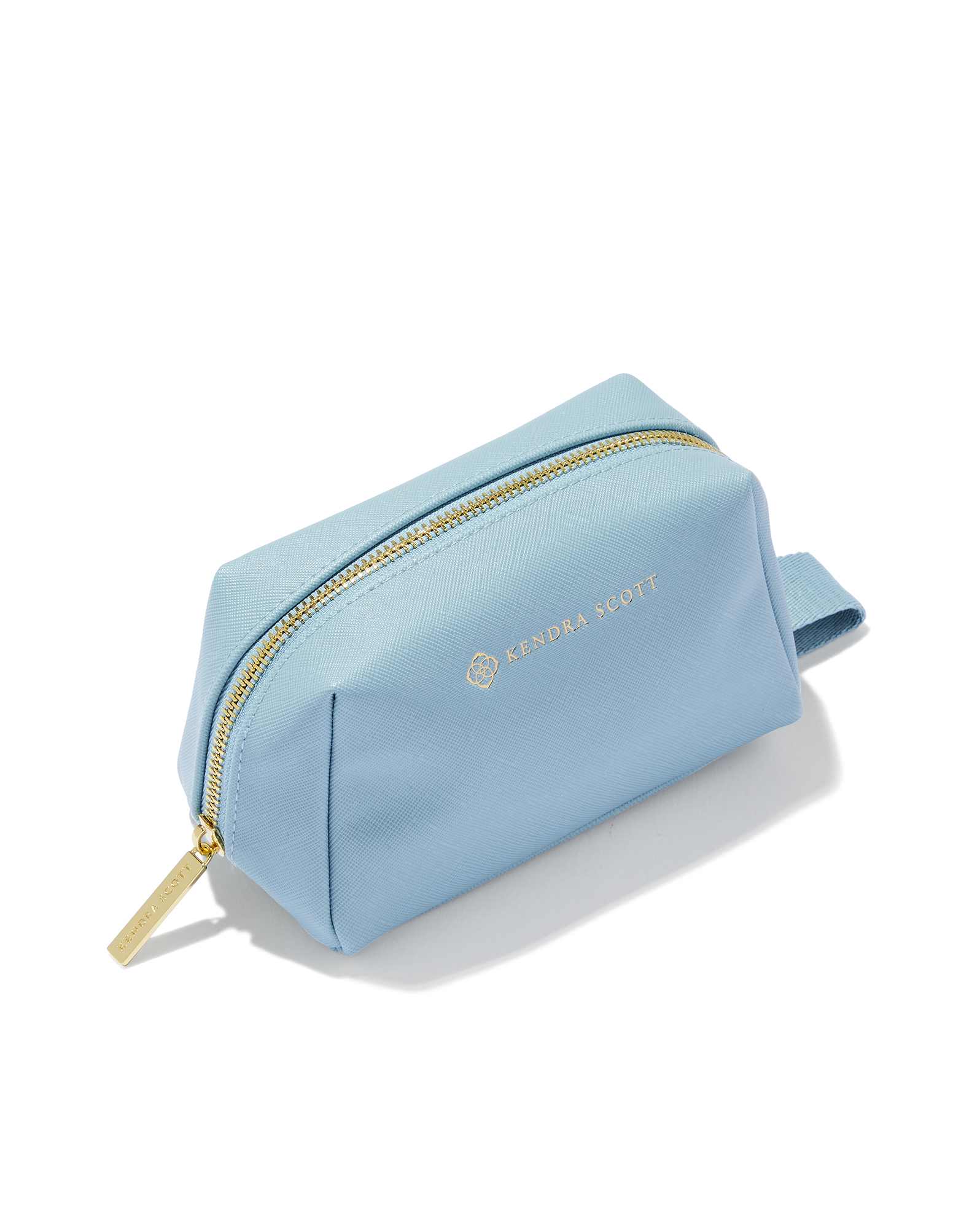Small Cosmetic Zip Case in Light Blue