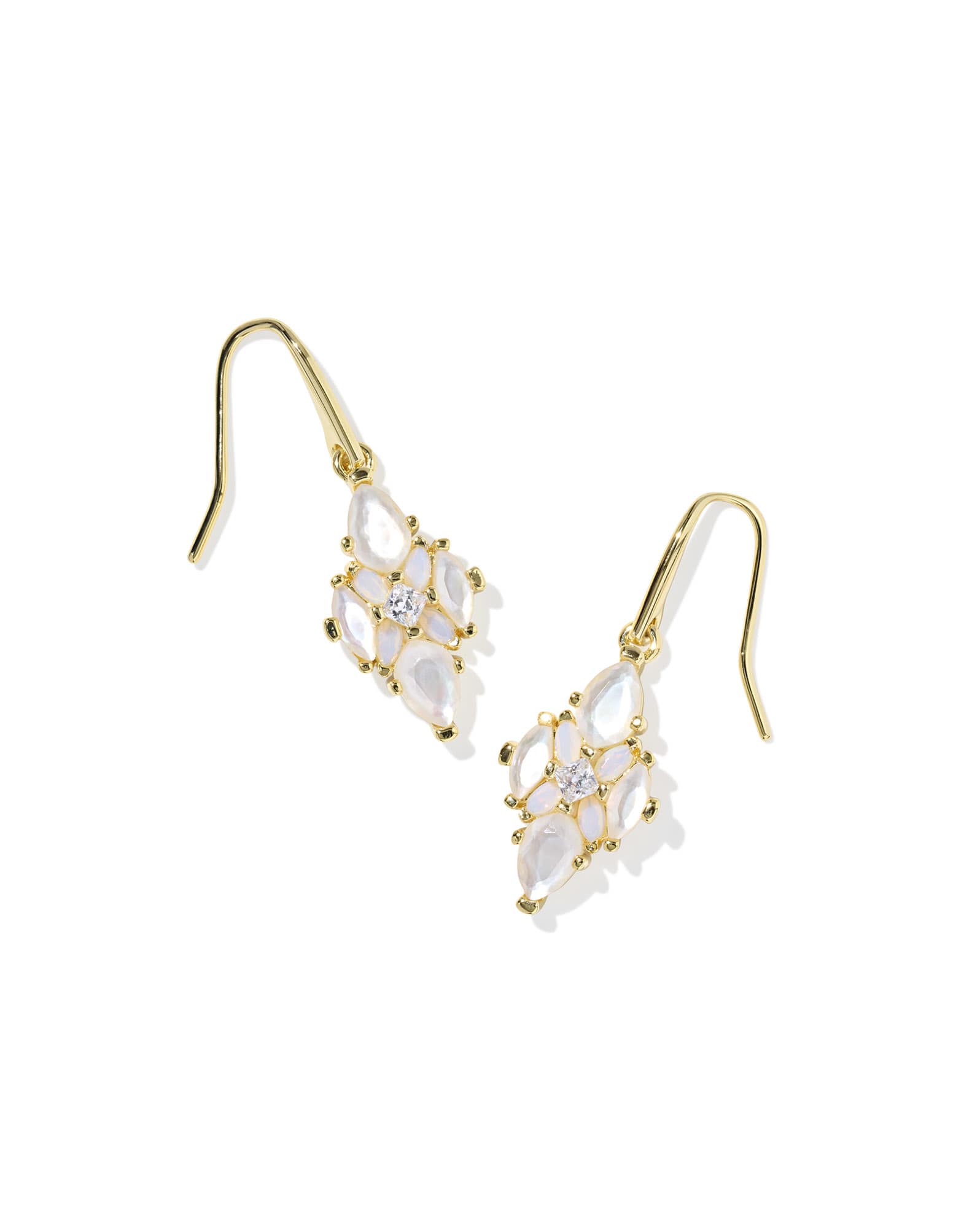 Abbie Gold Crystal Drop Earrings 