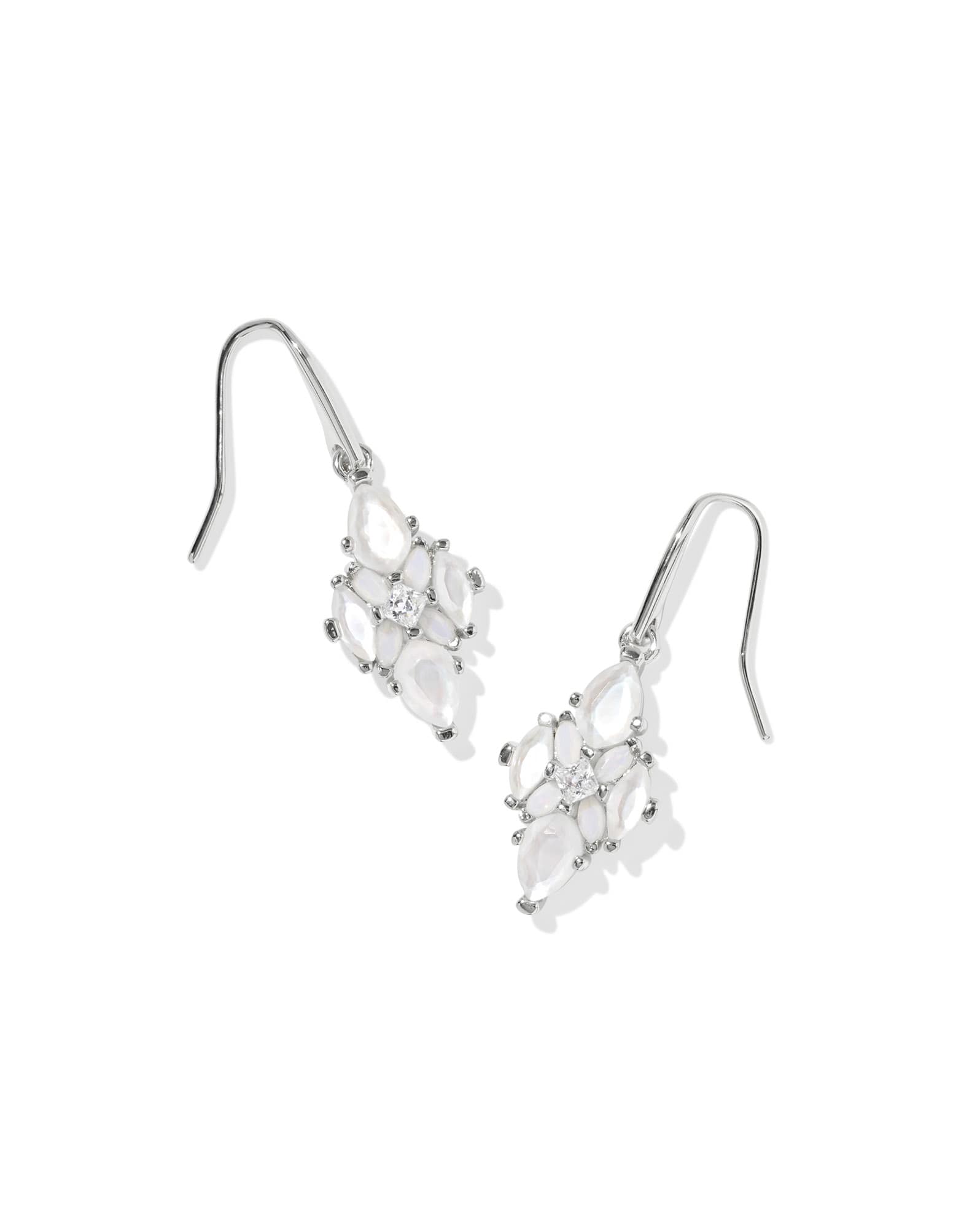 Abbie Silver Crystal Drop Earrings 