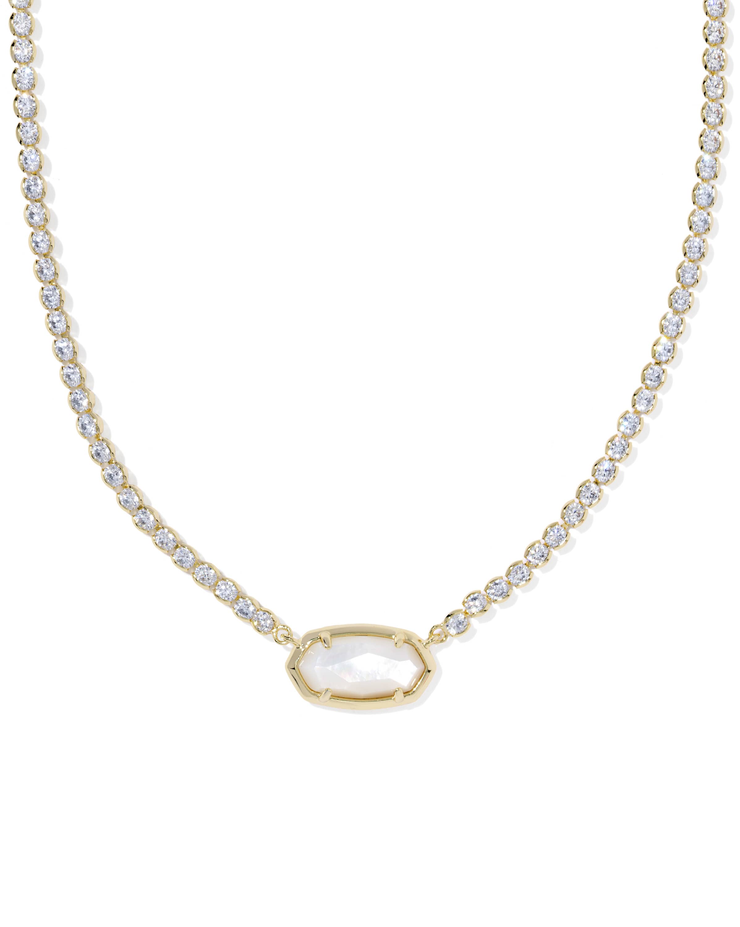Elisa Gold Tennis Necklace 