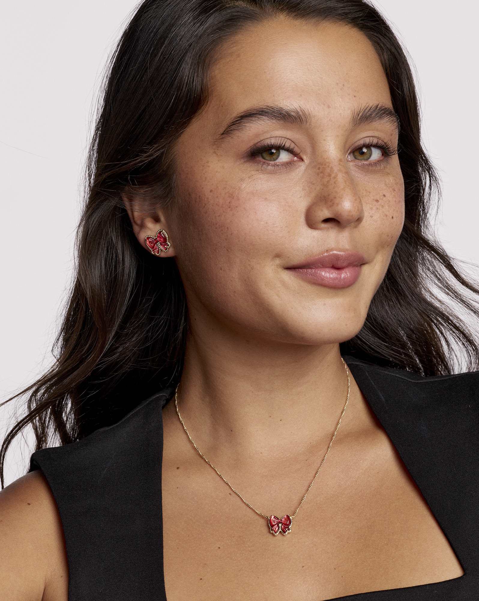 Haley Bow Gold Stud Earrings 