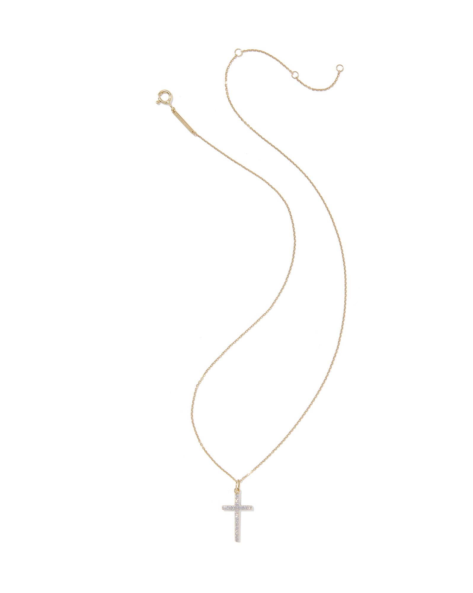 0.23 ct Lab Grown Diamond Cross Pendant Necklace in 14k Yellow Gold