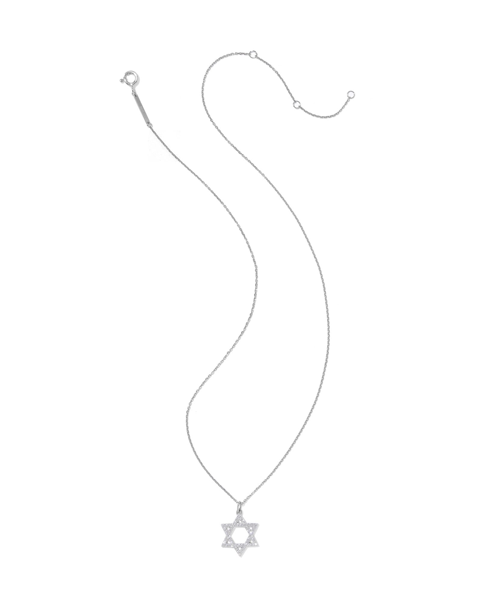 0.26 ct Lab Grown Diamond Star of David Pendant Necklace in 14k White Gold
