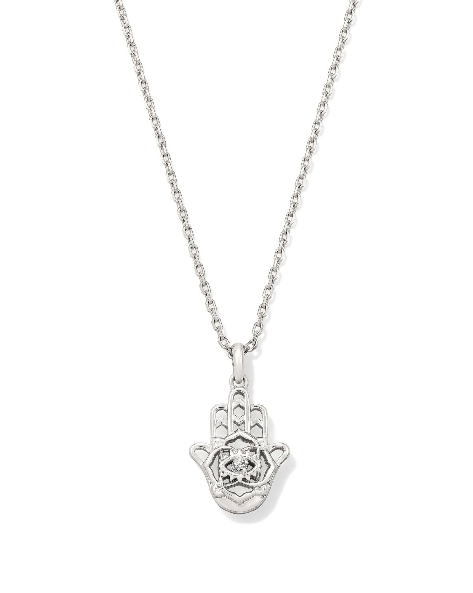 Hamsa Silver Short Pendant Necklace 