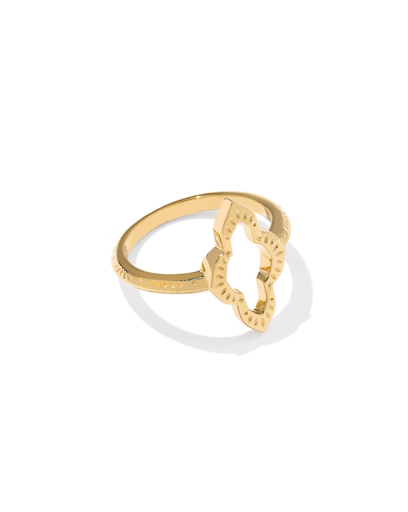 Abbie Open Frame 18k Yellow Gold Vermeil Band Ring