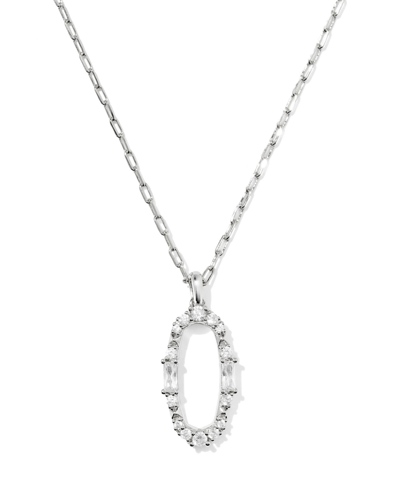 Essie Pave Silver Short Pendant Necklace