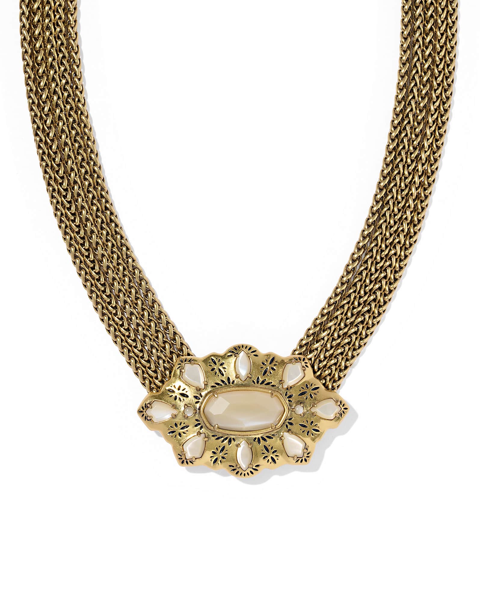 Bria Vintage Gold Statement Necklace