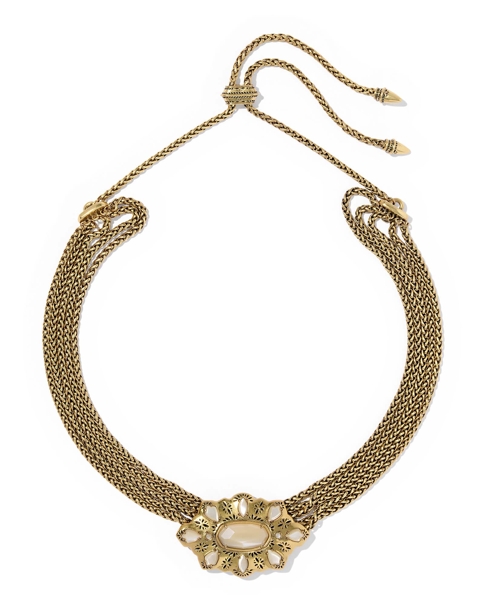 Bria Vintage Gold Statement Necklace