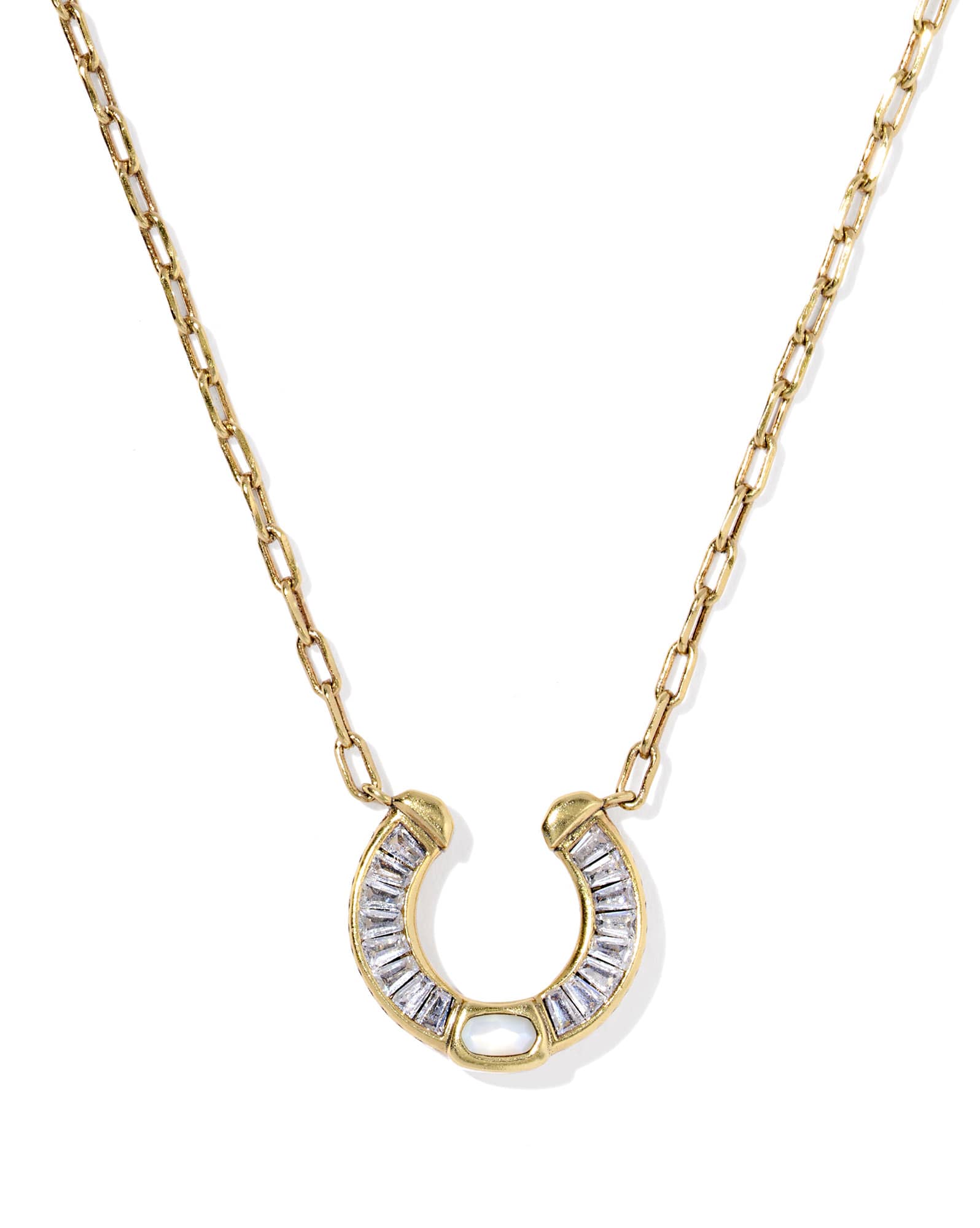 Noble Horseshoe Vintage Gold Short Pendant Necklace