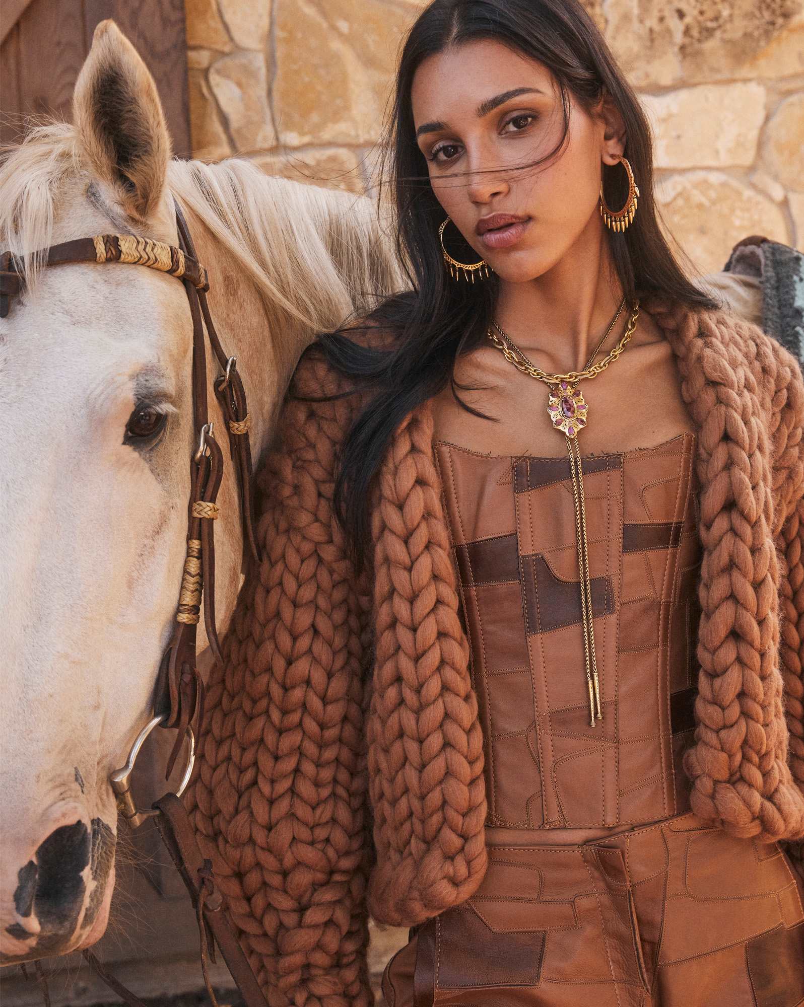 Bria Vintage Gold Bolo Necklace