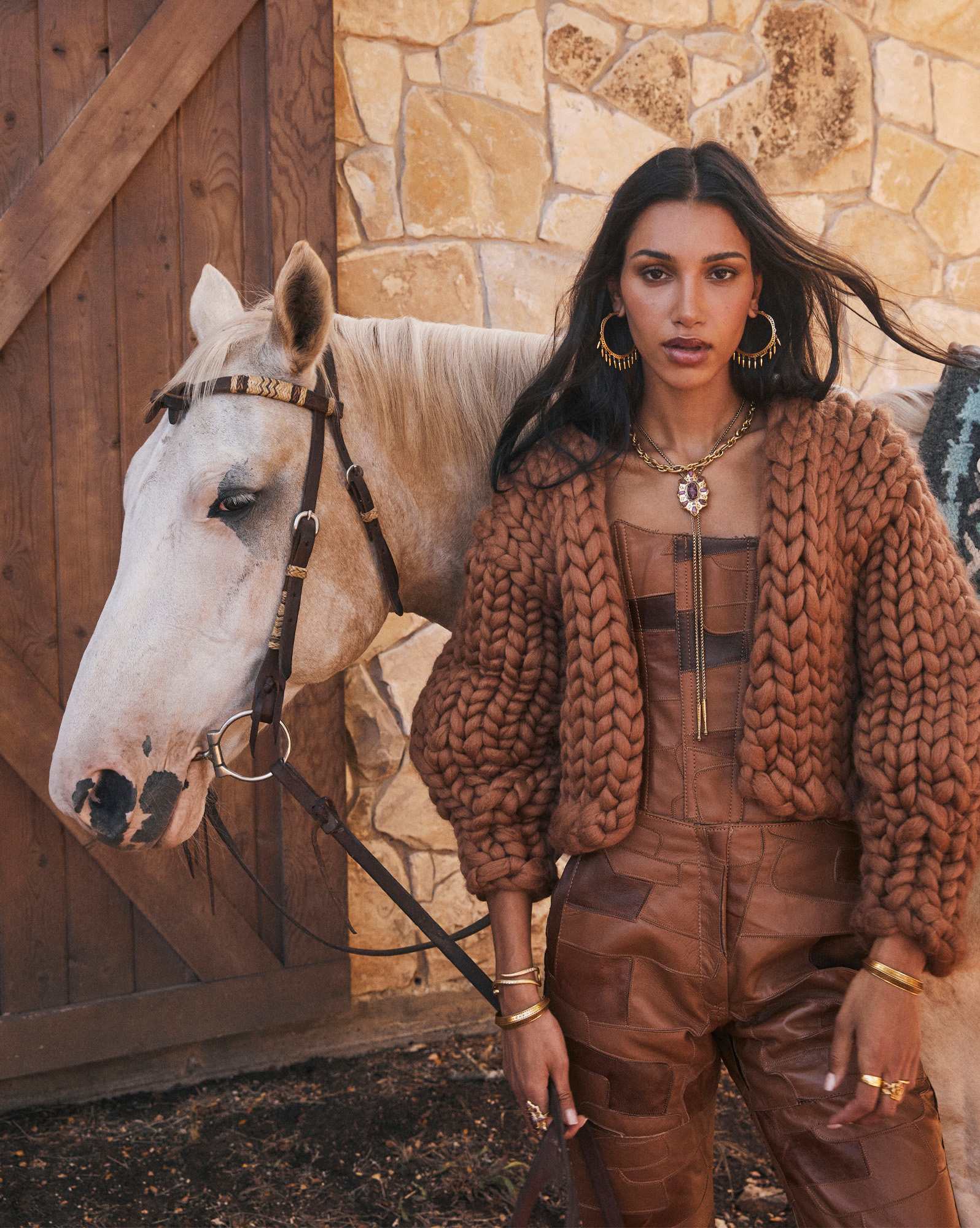 Bria Vintage Gold Bolo Necklace