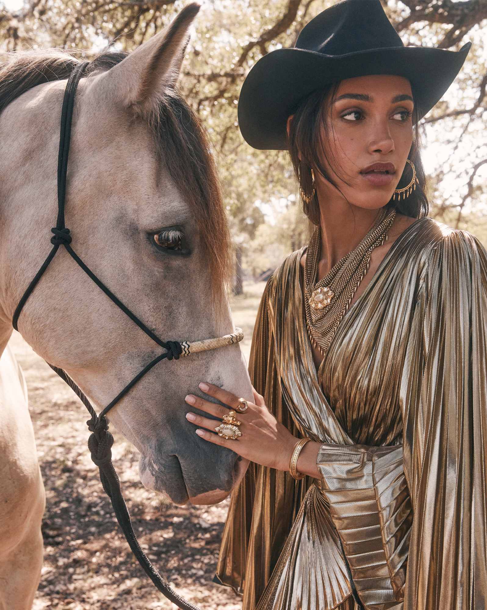 Bria Vintage Gold Statement Necklace