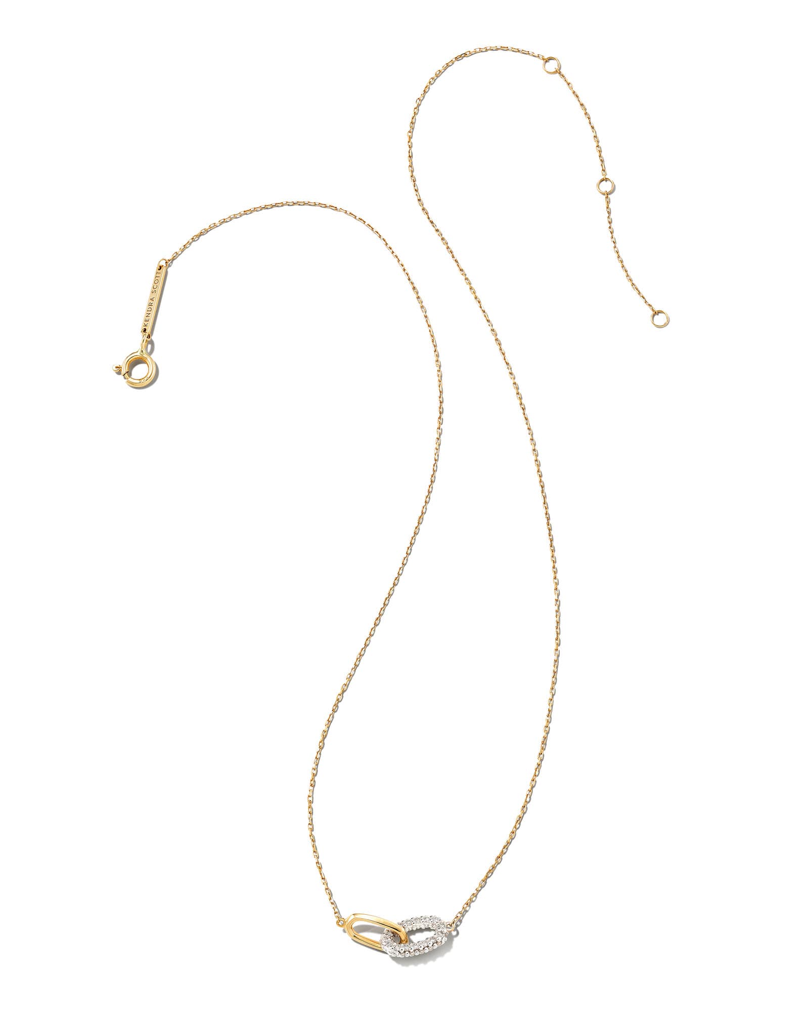 0.24 ct Elisa 14k Yellow Gold Interlocking Pendant Necklace in White Diamond