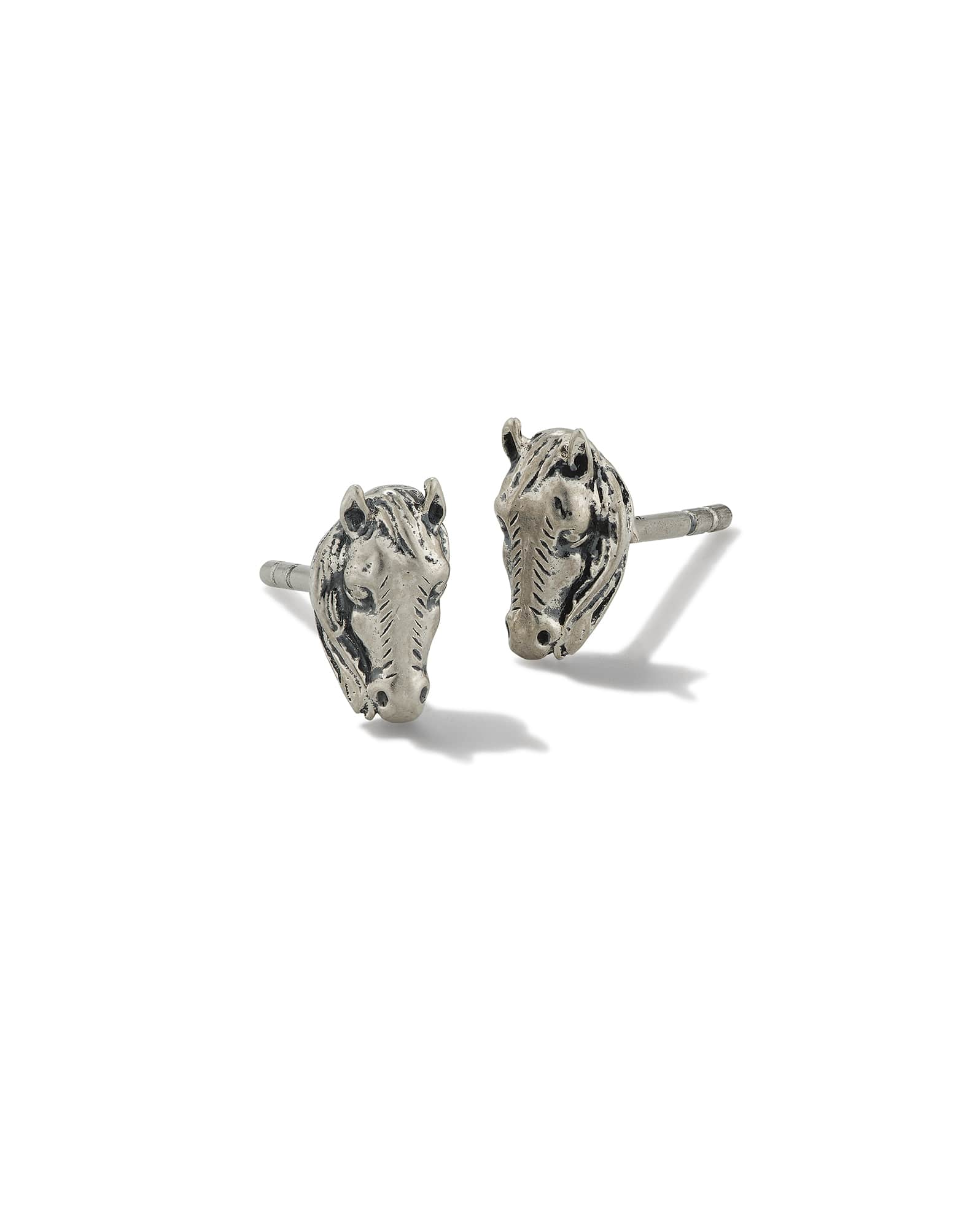 Tiny Beau Stud Earrings in Oxidized Sterling Silver