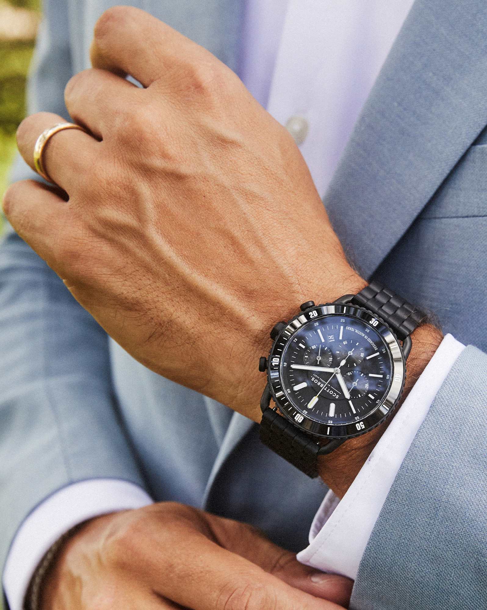 Beck Stainless Steel 44mm Chronograph Watch in Black