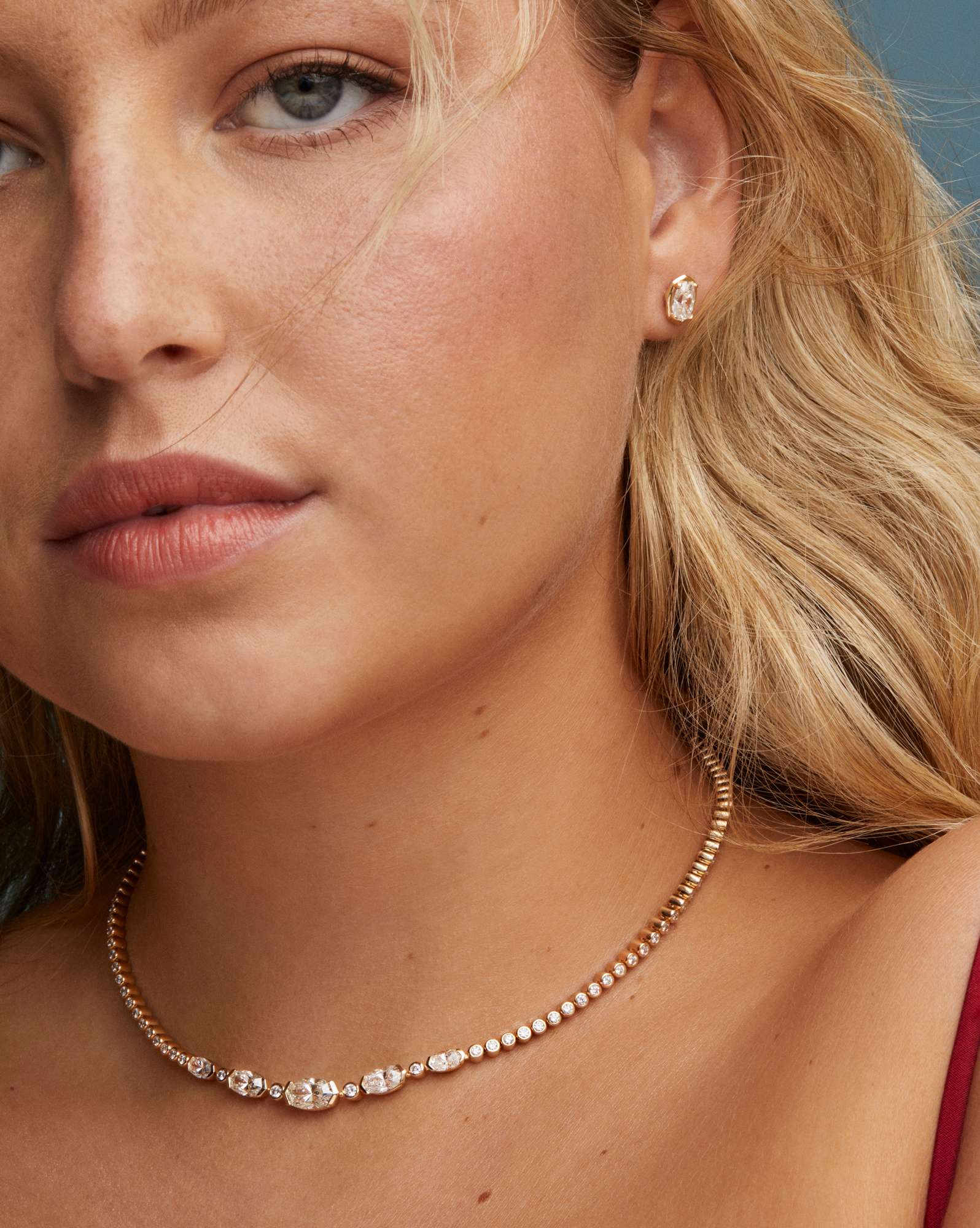 8.66 ct Lab Grown White Diamond Custom Elisa Tennis 14k Yellow Gold Necklace