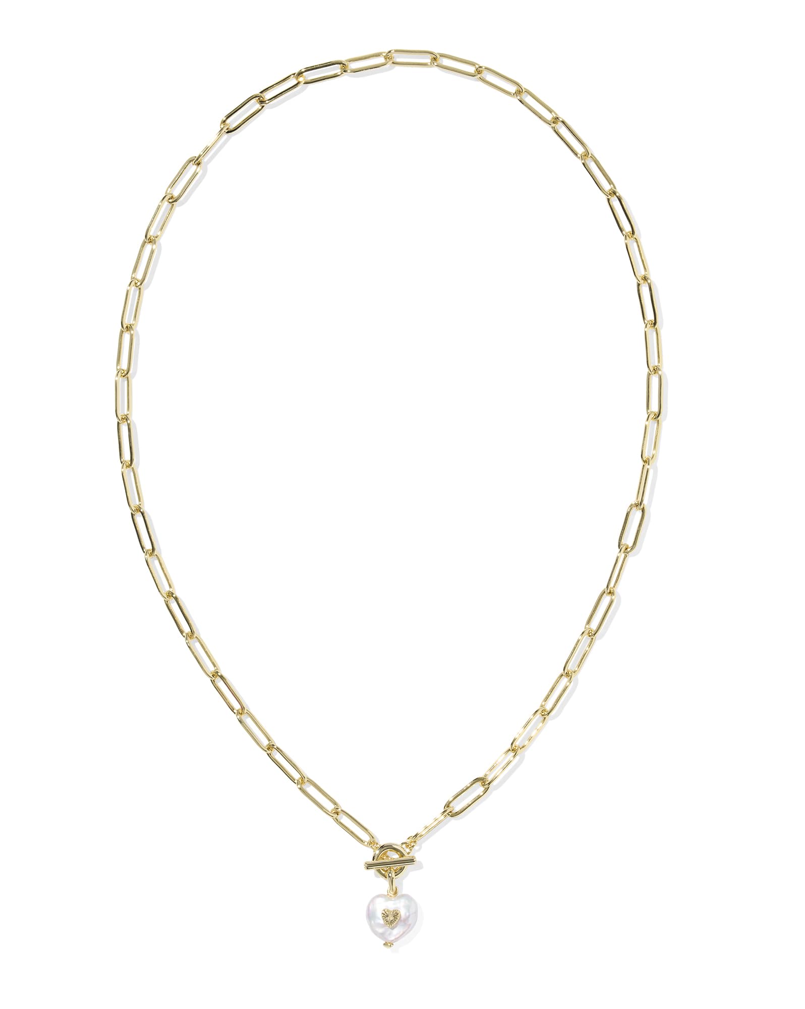 Sasha Heart Gold Link and Chain Necklace 