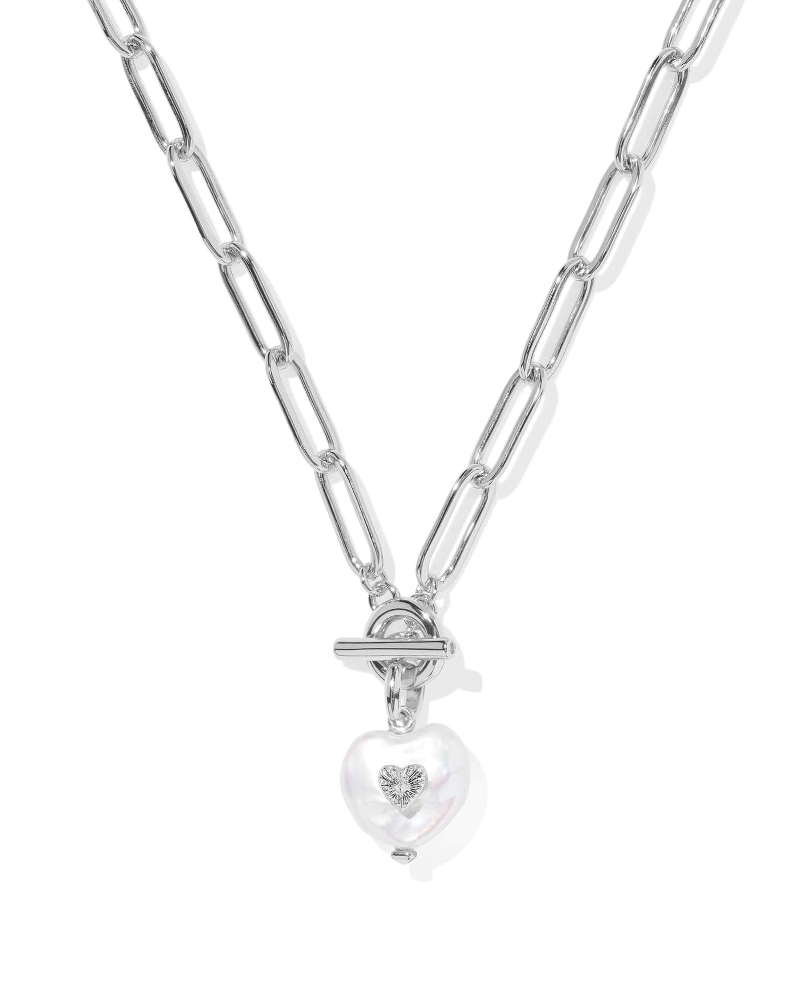 Sasha Heart Silver Link and Chain Necklace 