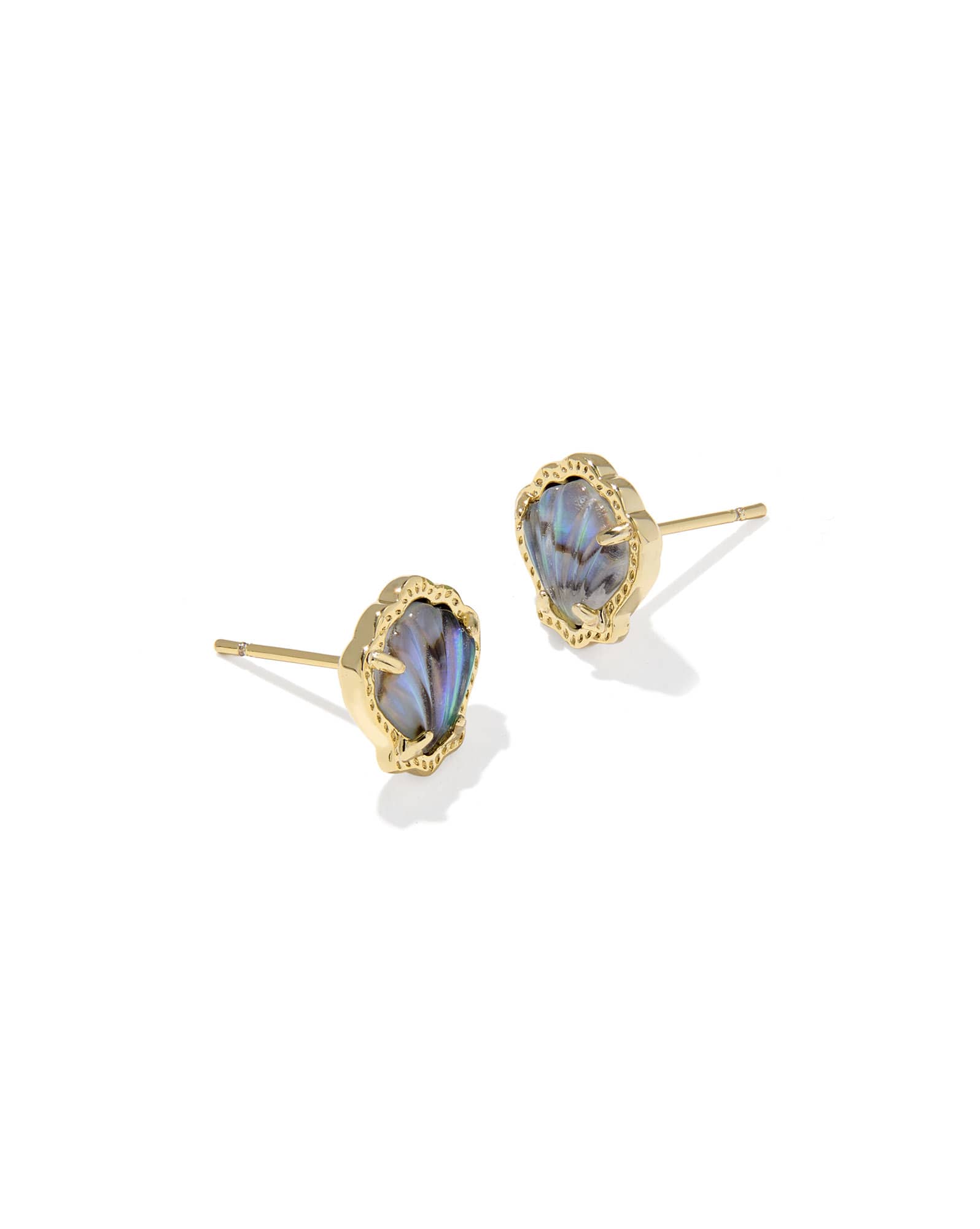Brynne Shell Gold Stud Earrings 