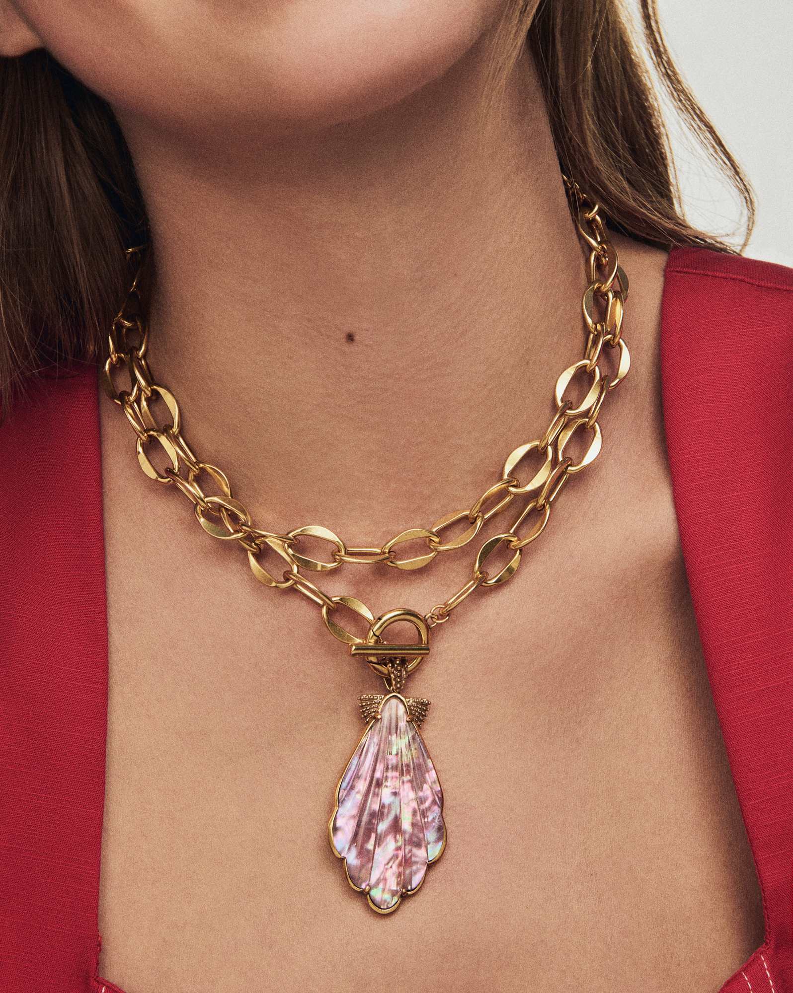 Alexa Vintage Gold Statement Necklace 