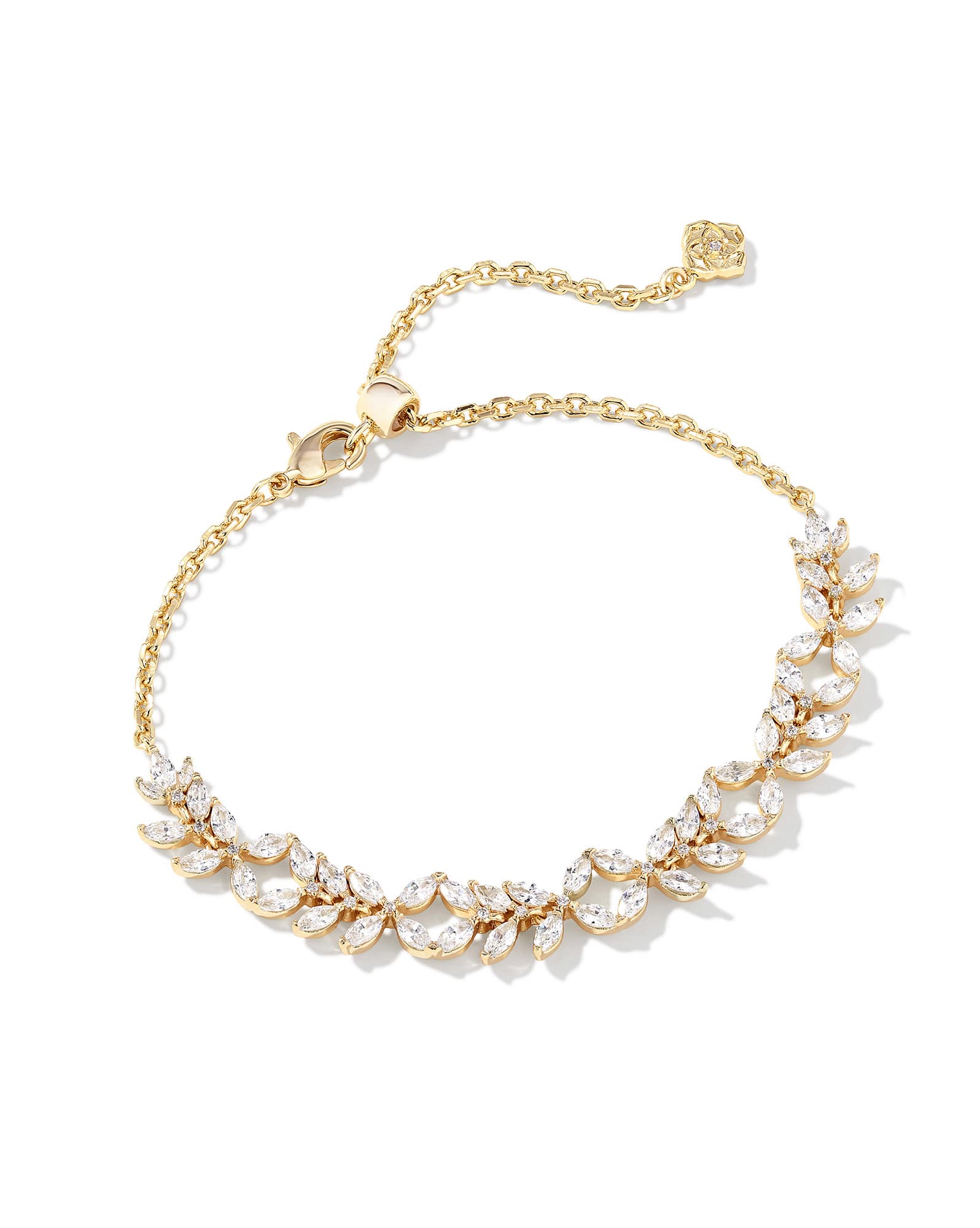 Rosalie Gold Tennis Bracelet in White CZ