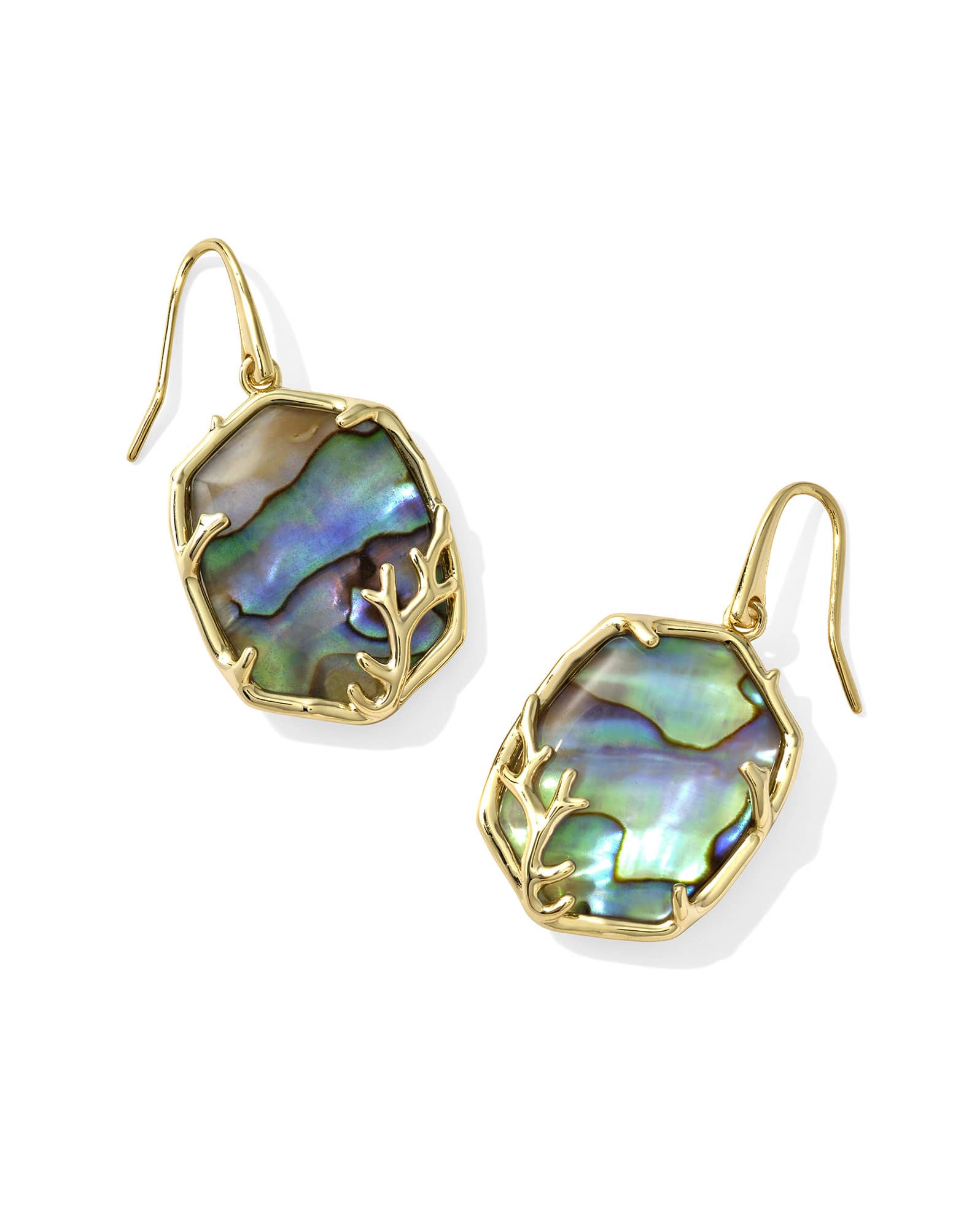 Daphne Coral Frame Drop Earrings