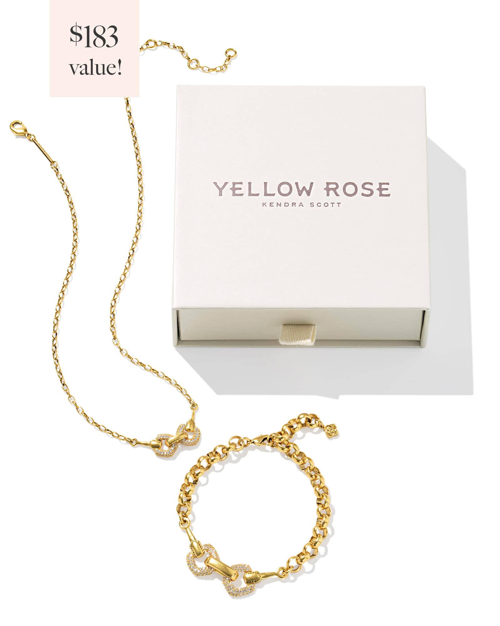 Beau Vintage Gold Pave Gift Set of 2 in White CZ