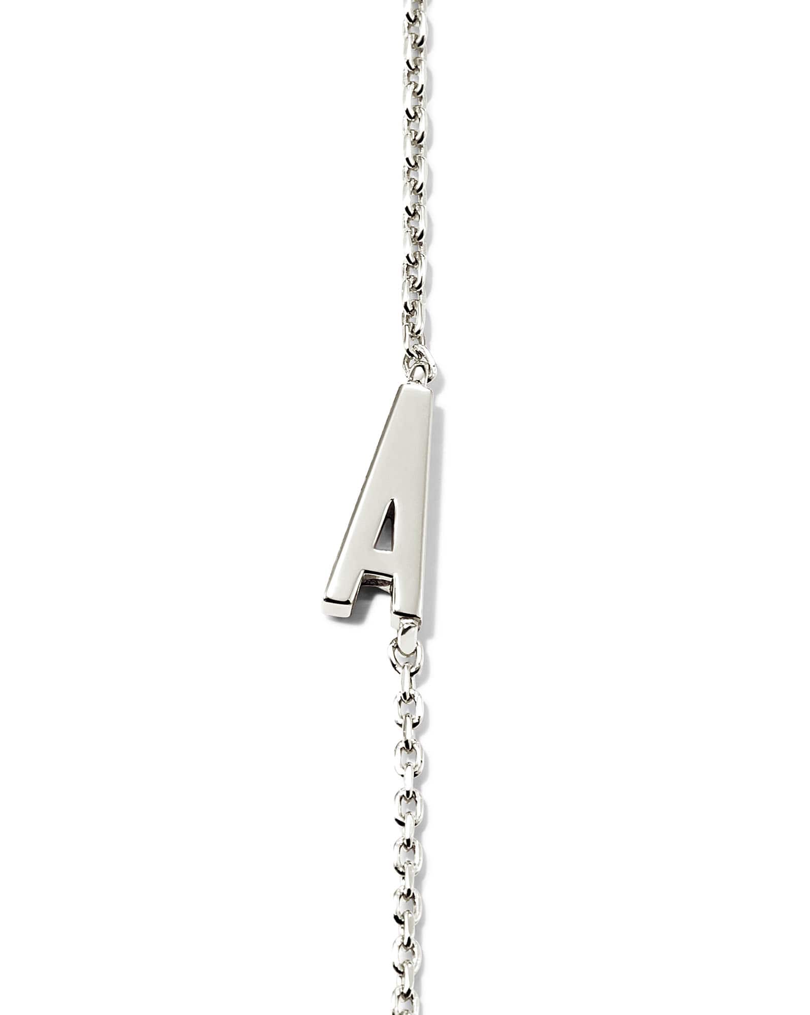 Letter Inline Initial Necklace in Sterling Silver
