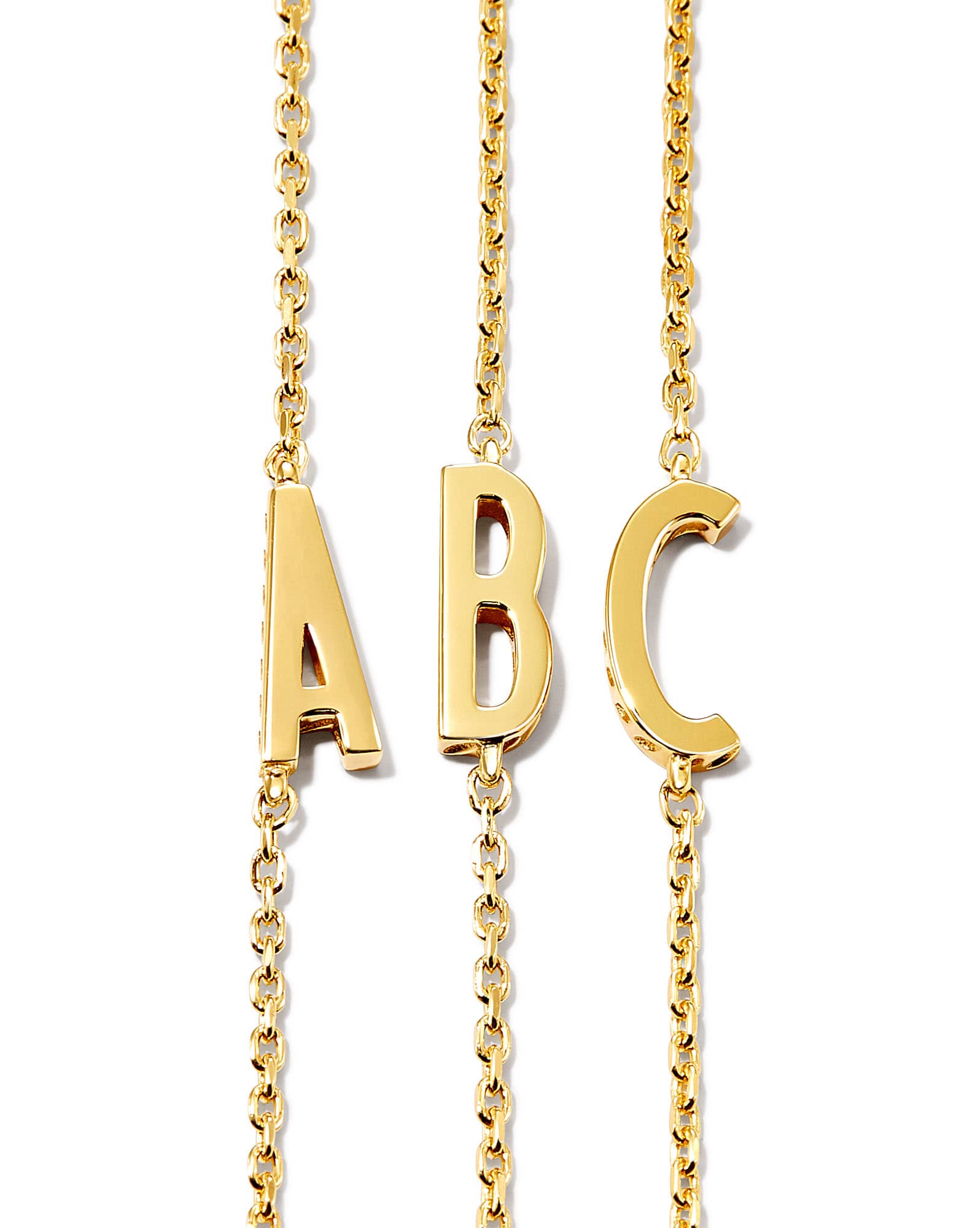 Letter Inline Initial Necklace in 18k Gold Vermeil