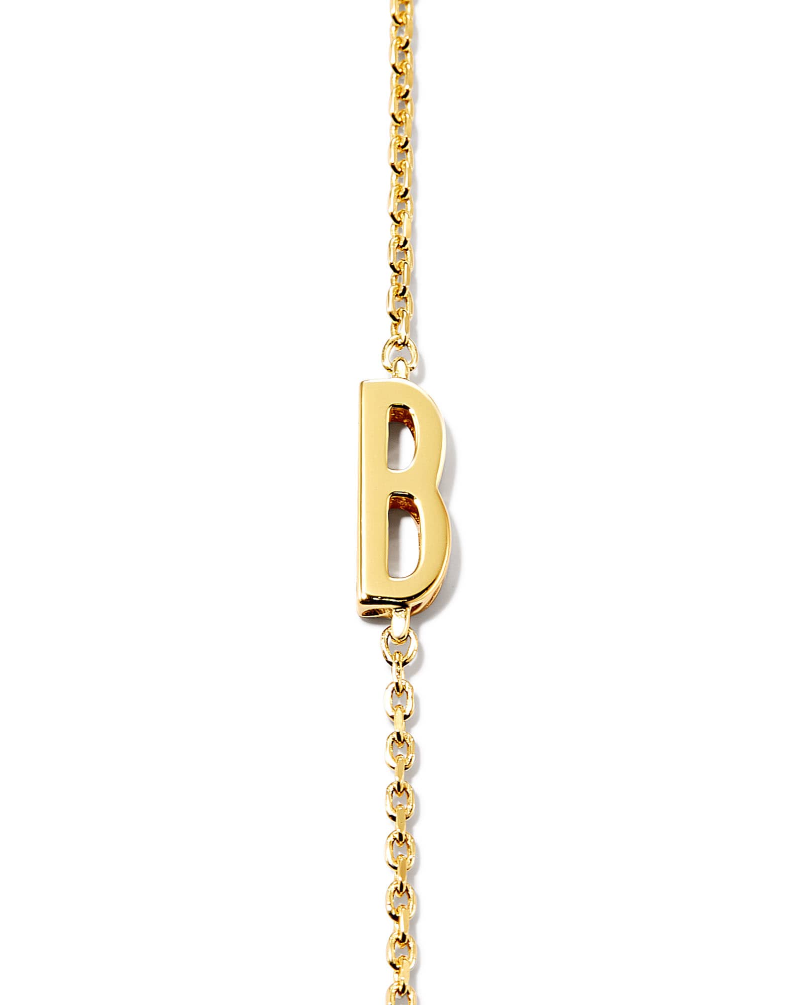 Letter B Inline Initial Necklace in 18k Gold Vermeil