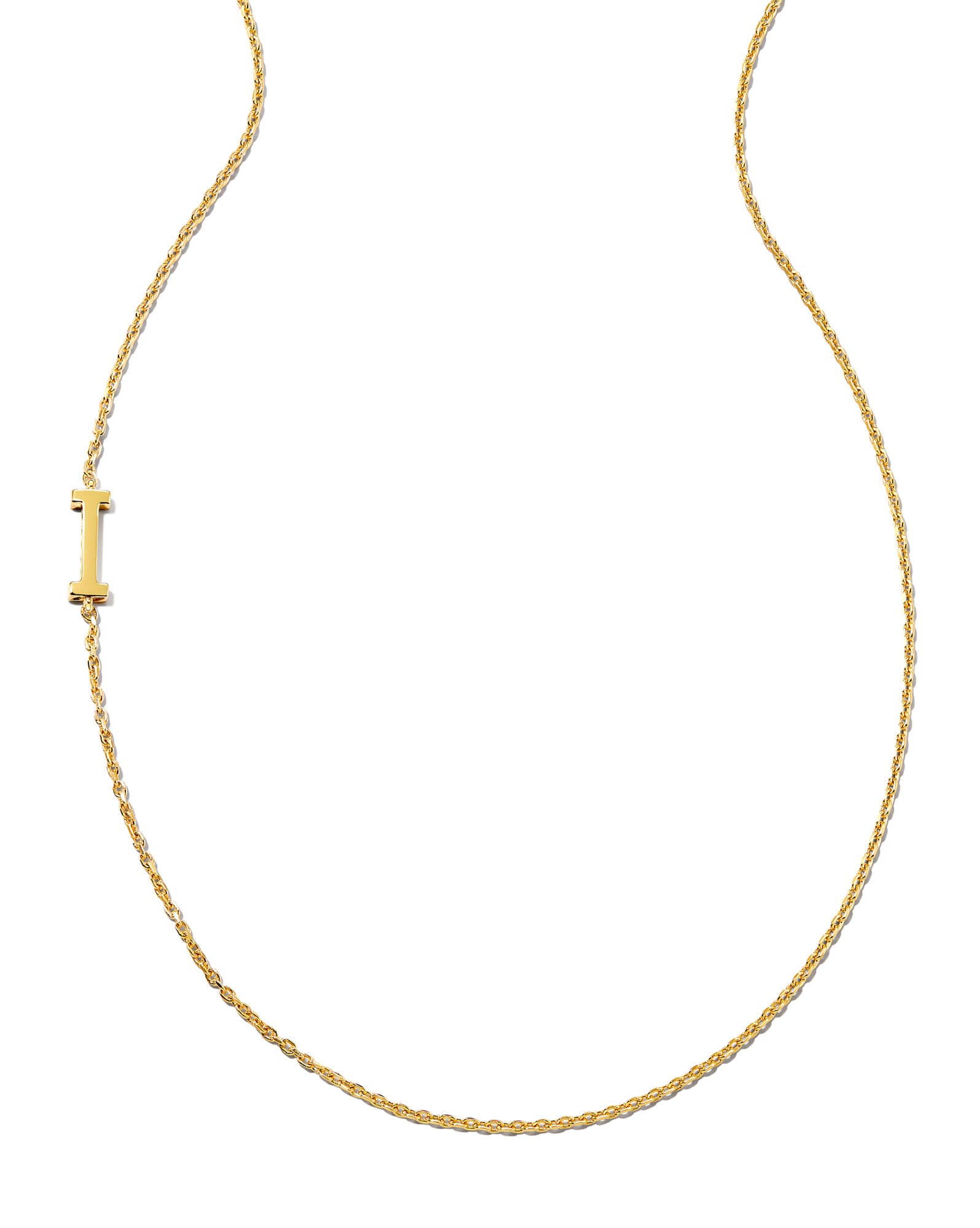 Letter I Inline Initial Necklace in 18k Gold Vermeil